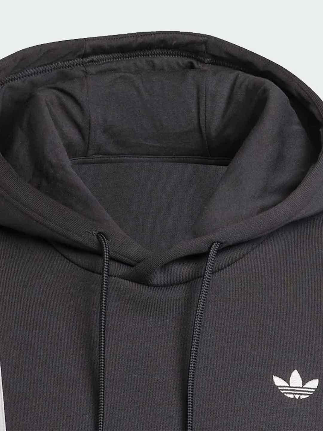 Adidas felpa nero con cappuccio e bande JV9879 NERO ADIDAS