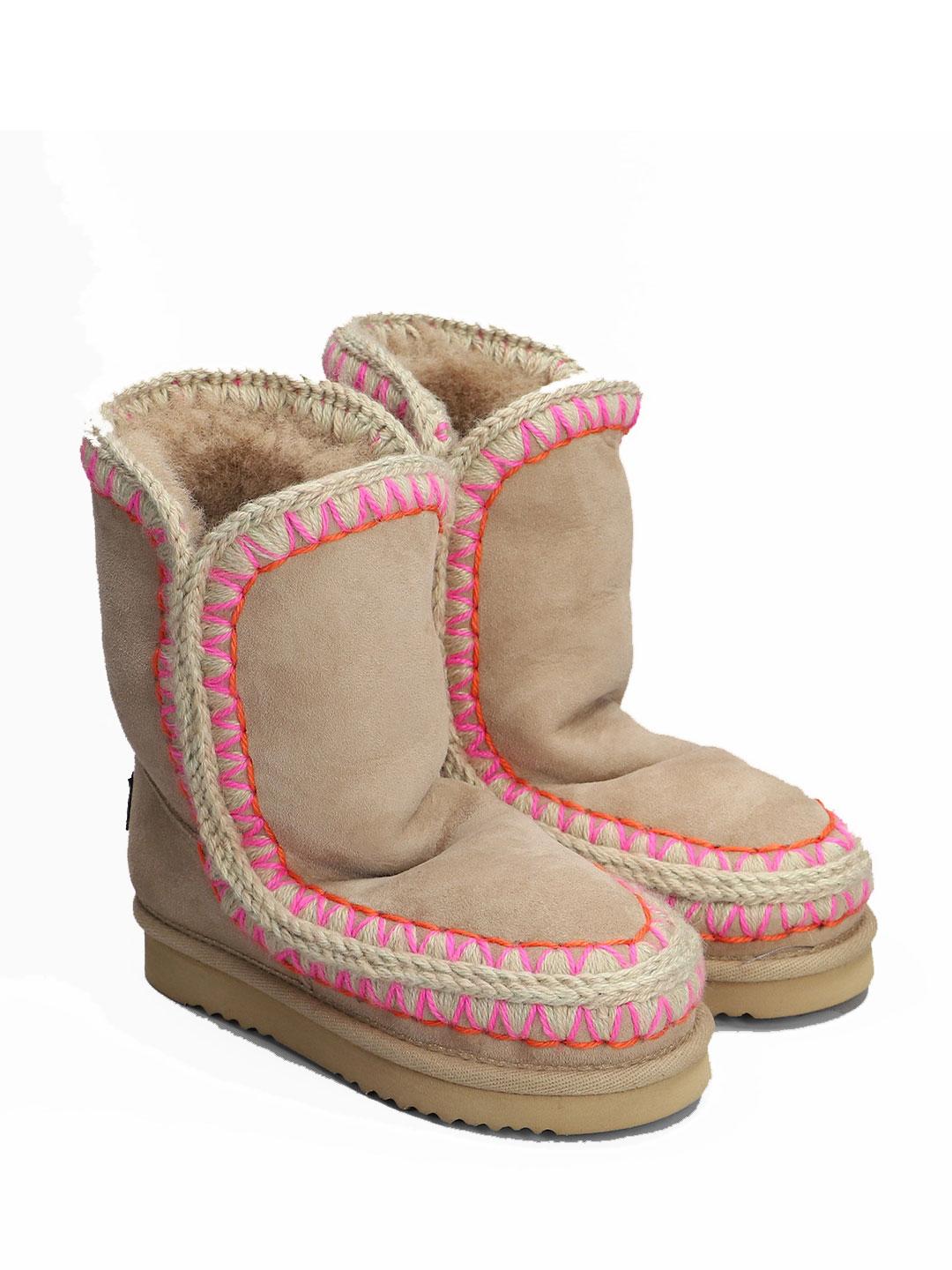Mou Eskimo Kid Overstitching stivali kids beigE FK101041AJ BEIGE MOU
