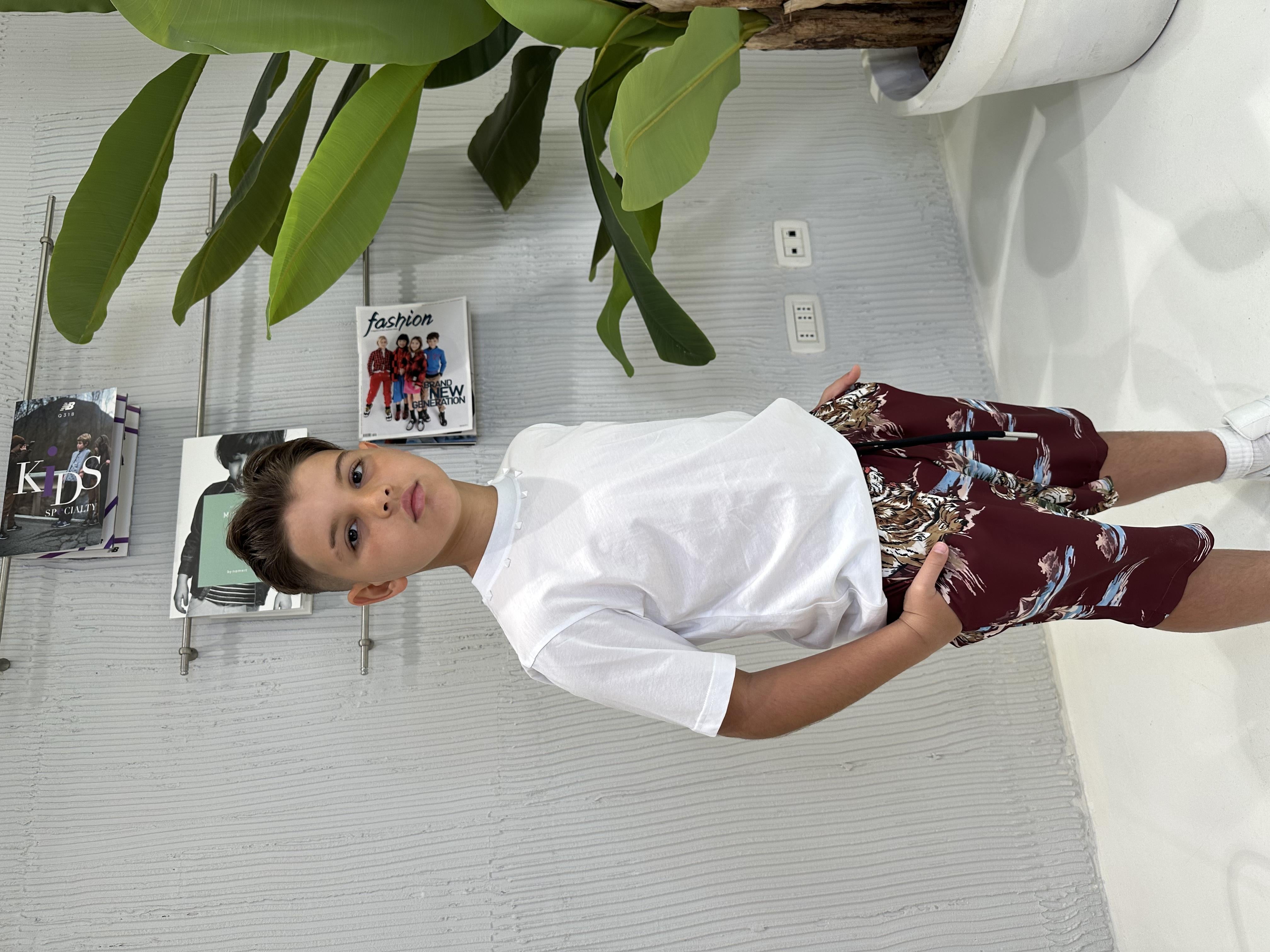 Yes London t-shirt kids bianco con borchie JR2147 BIANCO YES LONDON