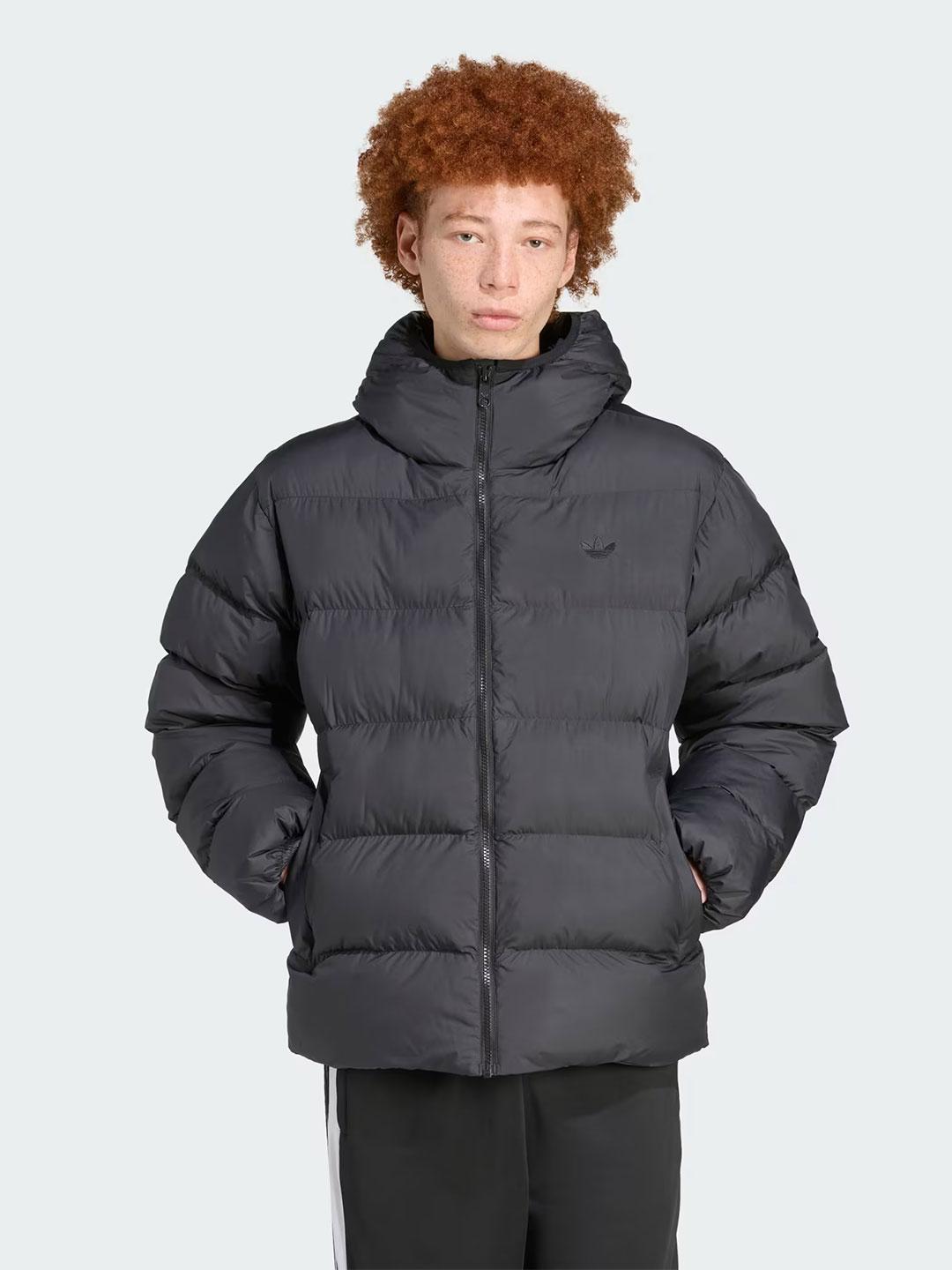 Adidas Hooded Puffer giubbino nero JX4123 NERO ADIDAS
