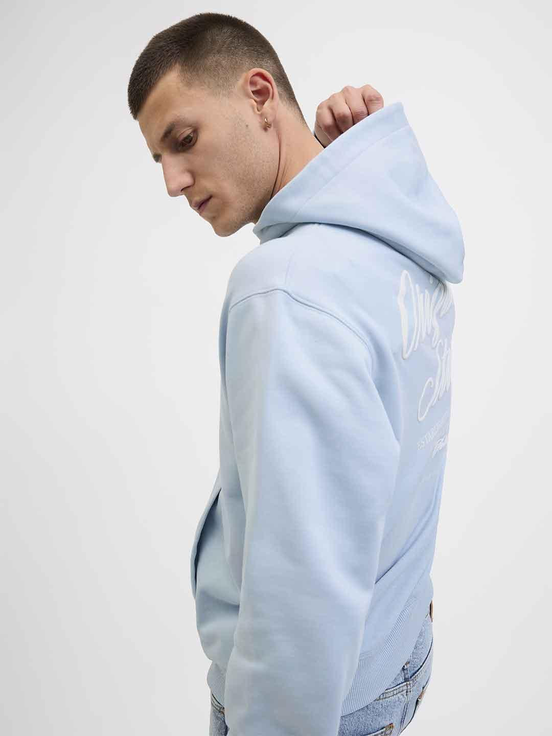 Jack & Jones felpa azzurro con cappuccio 12283054 AZZURRO JACK & JONES