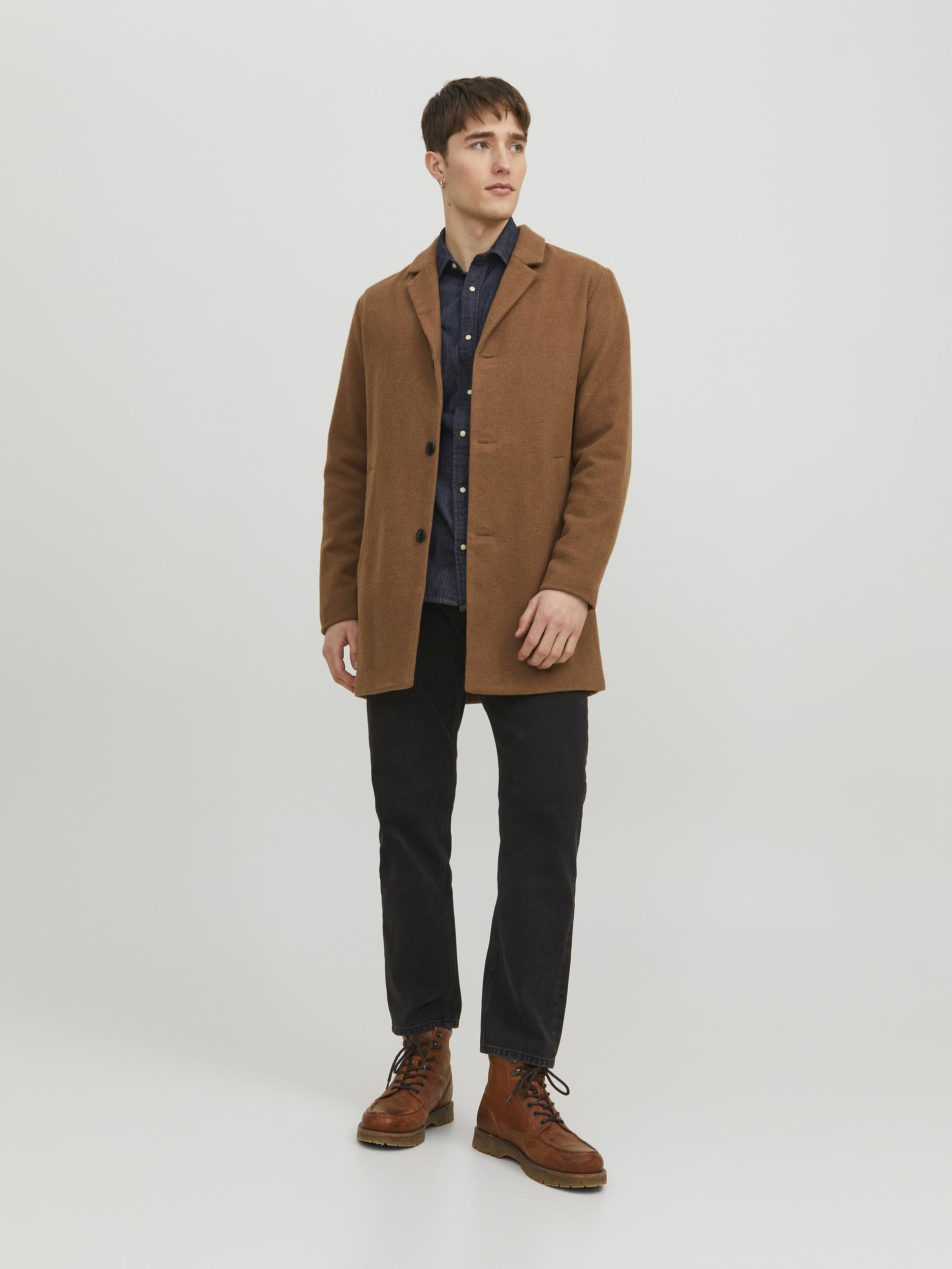 Jack & Jones cappotto marrone con collo reverse 12236158 MARRONE JACK & JONES