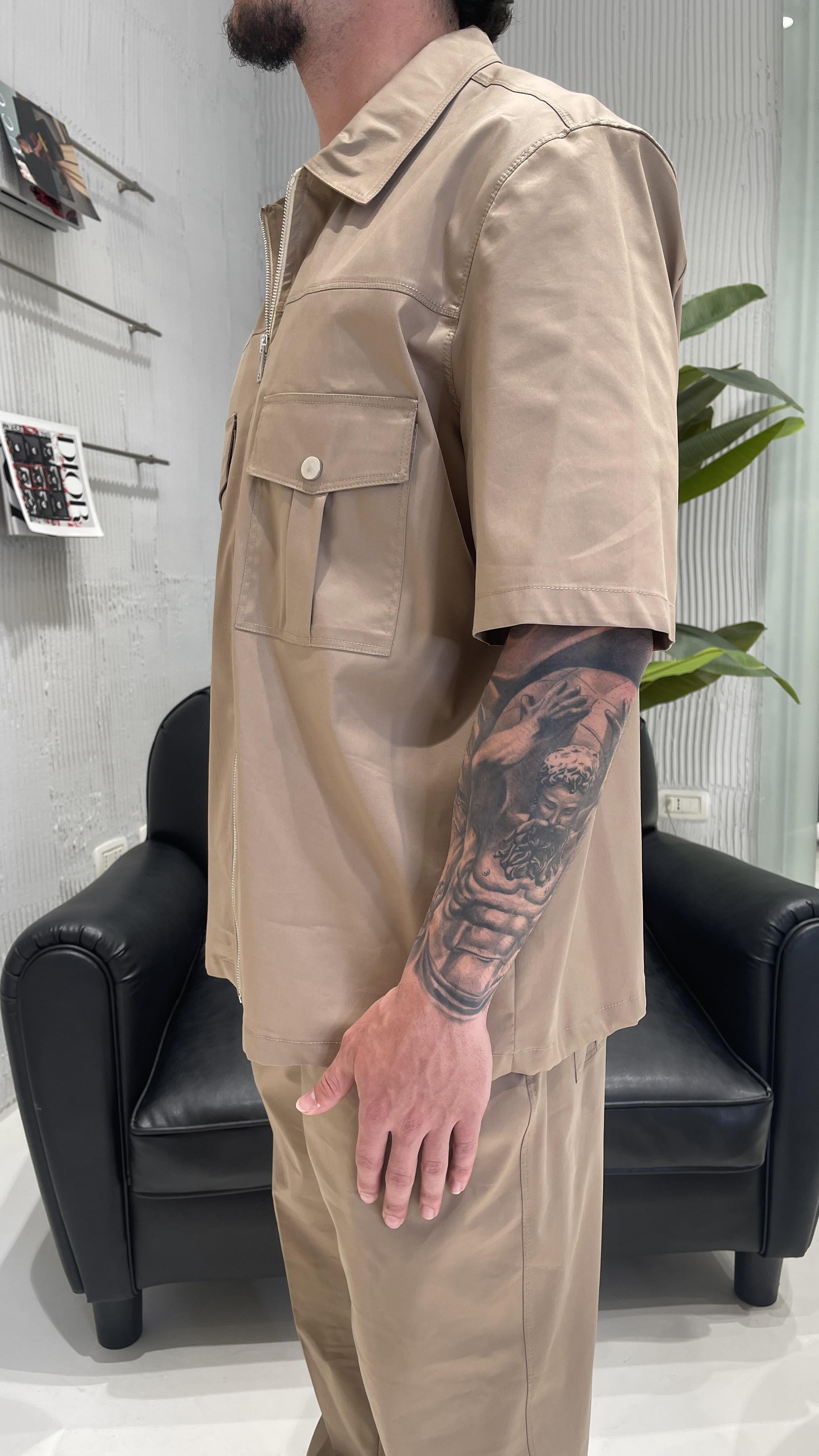 Pret A Porter camicia beige con tasconi 70019 BEIGE PRET A PORTER