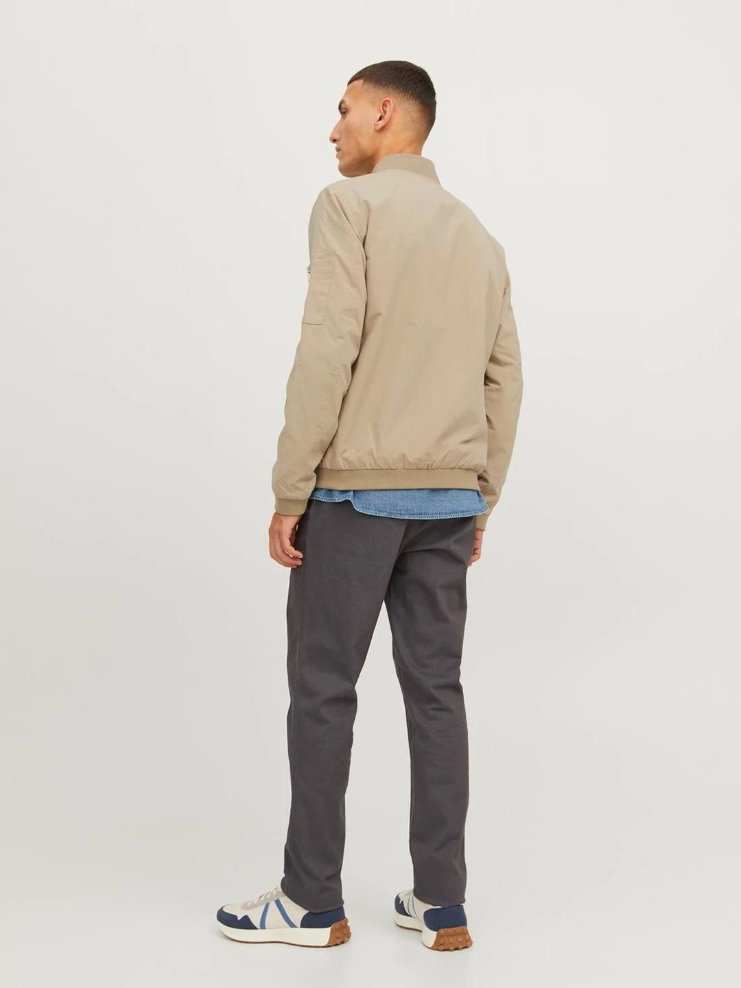 Jack & Jones giubbino beige bomber con colletto baseball 12165203 BEIGE JACK & JONES