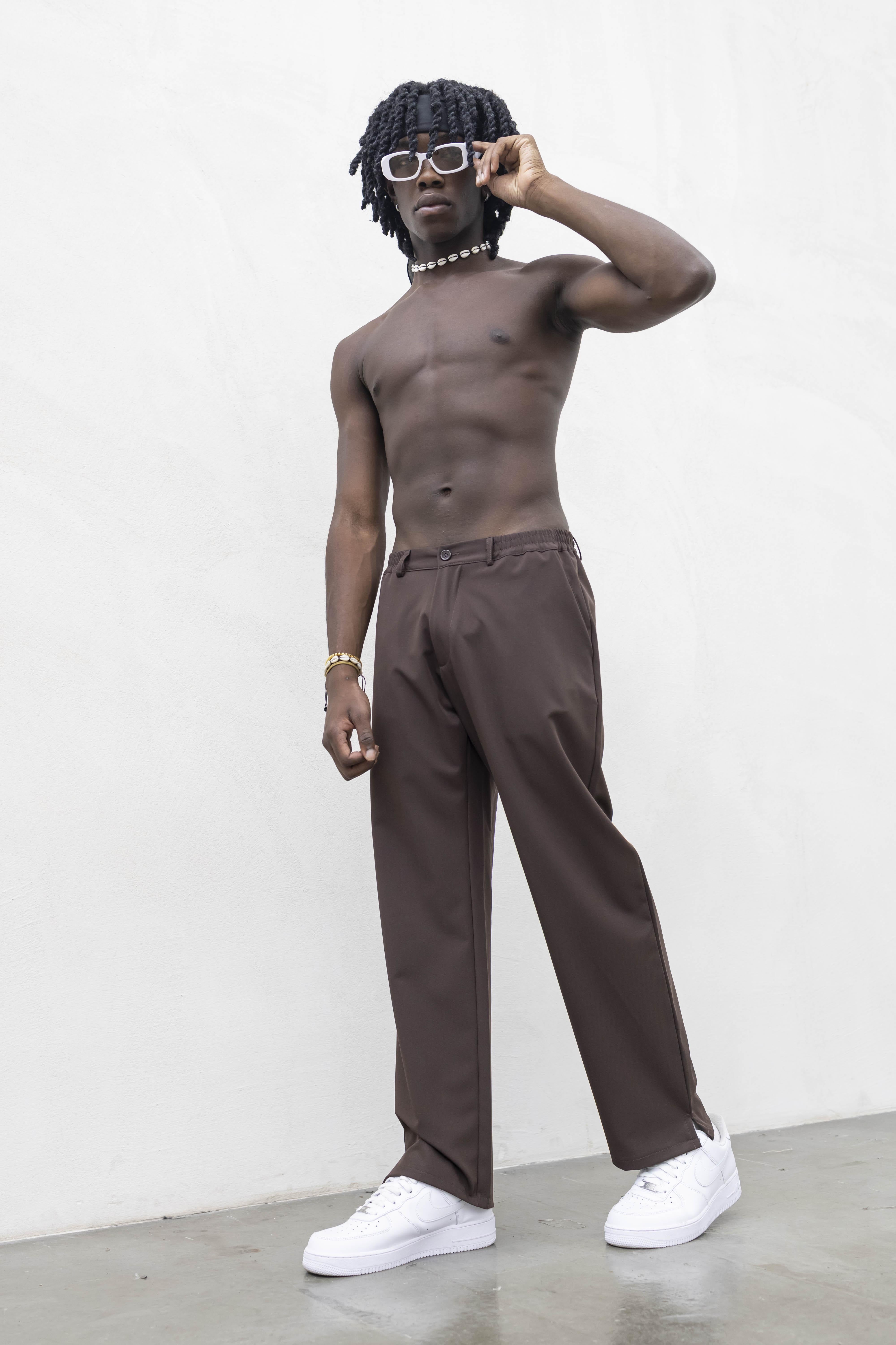 Tokyo pantaloni marrone simply con spacchetti TKO003 MARRONE TOKYO