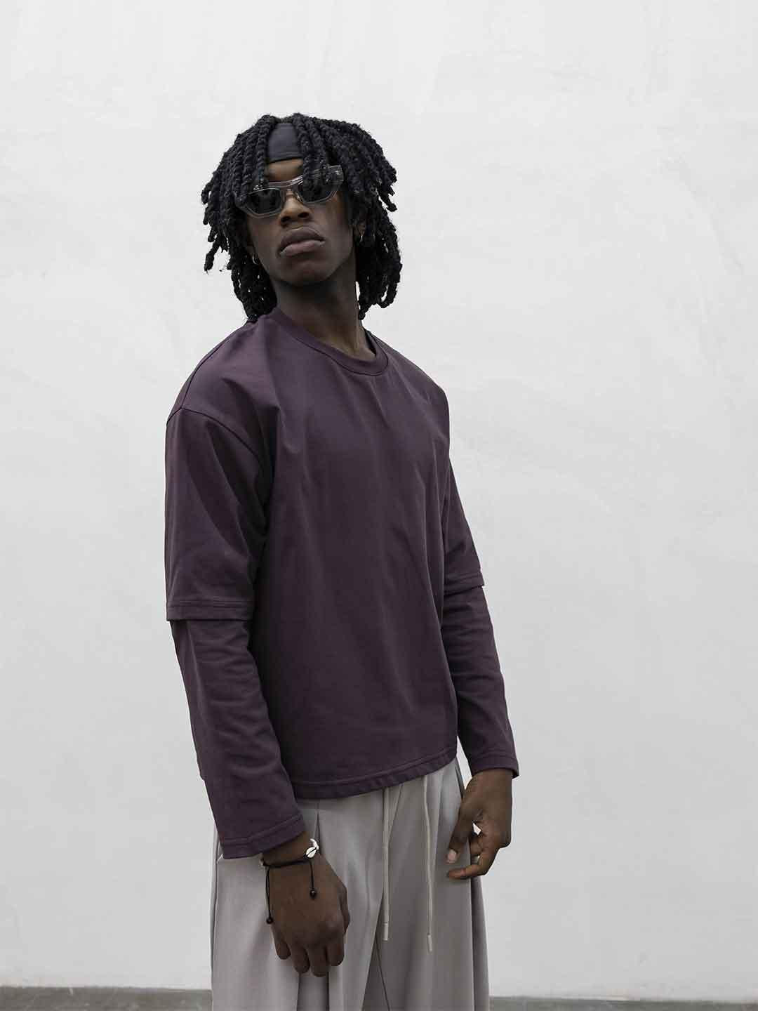 Present Day t-shirt bordeaux manica lunga PRS046 BORDEAUX PRESENT DAY