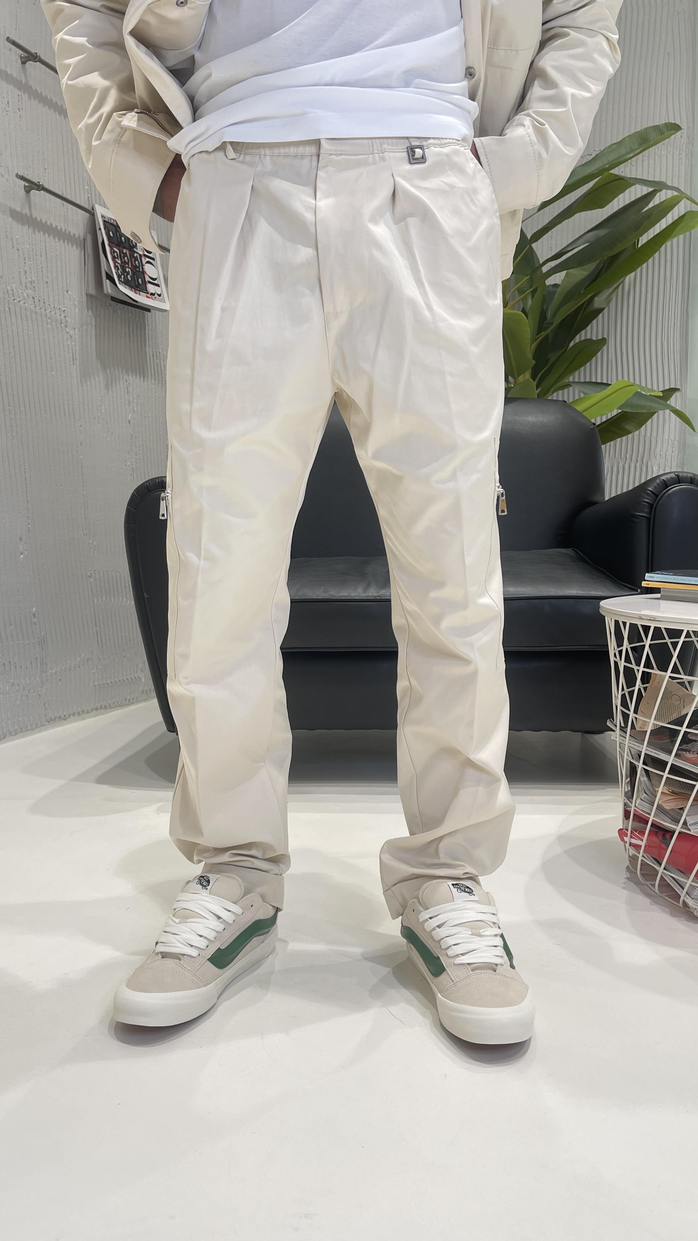 Pret A Porter pantaloni panna con tasche con zip 40016 PANNA PRET A PORTER