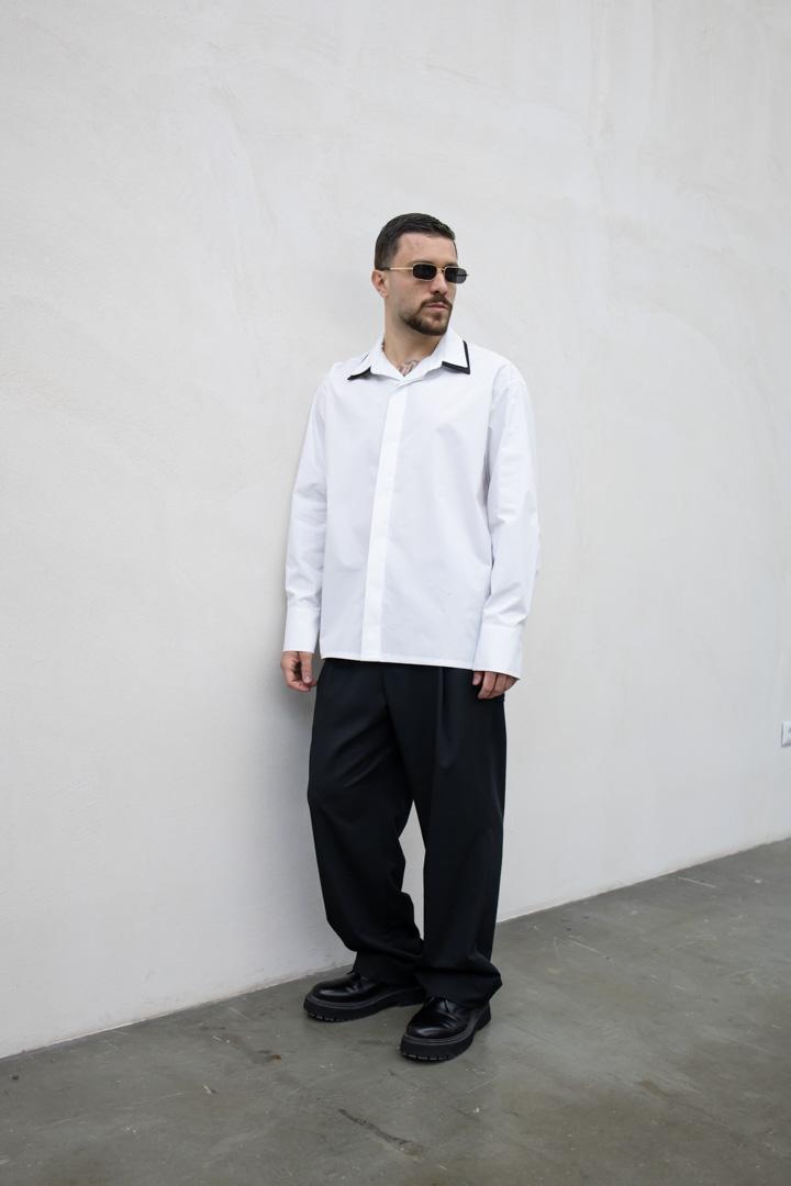 Tokyo camicia bianco con collo nero TKN025N BIANCO TOKYO