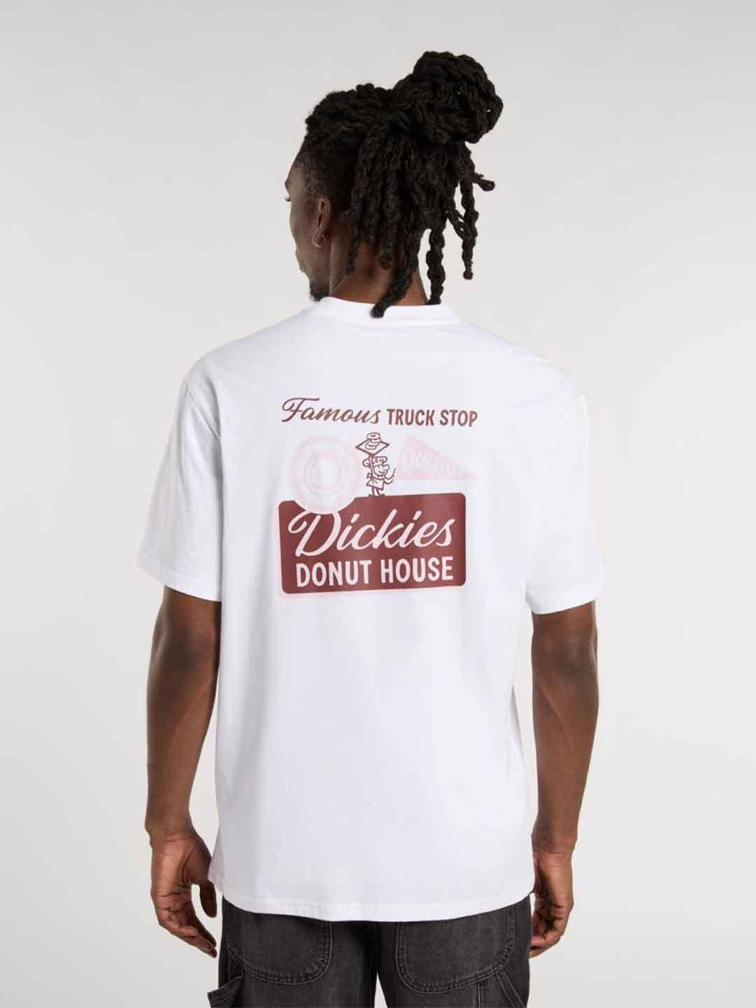 Dickies Donut House t-shirt bianco con stampa retro DK0A87QN0WH1 BIANCO DICKIES
