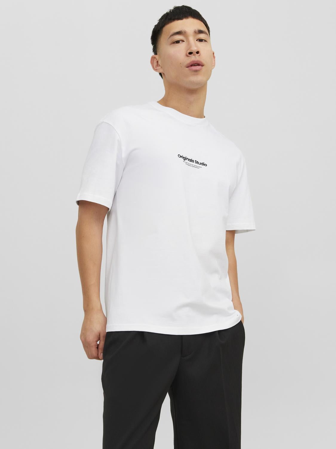 Jack & Jones t-shirt bianco Originals Studio 12240121 BIANCO JACK & JONES