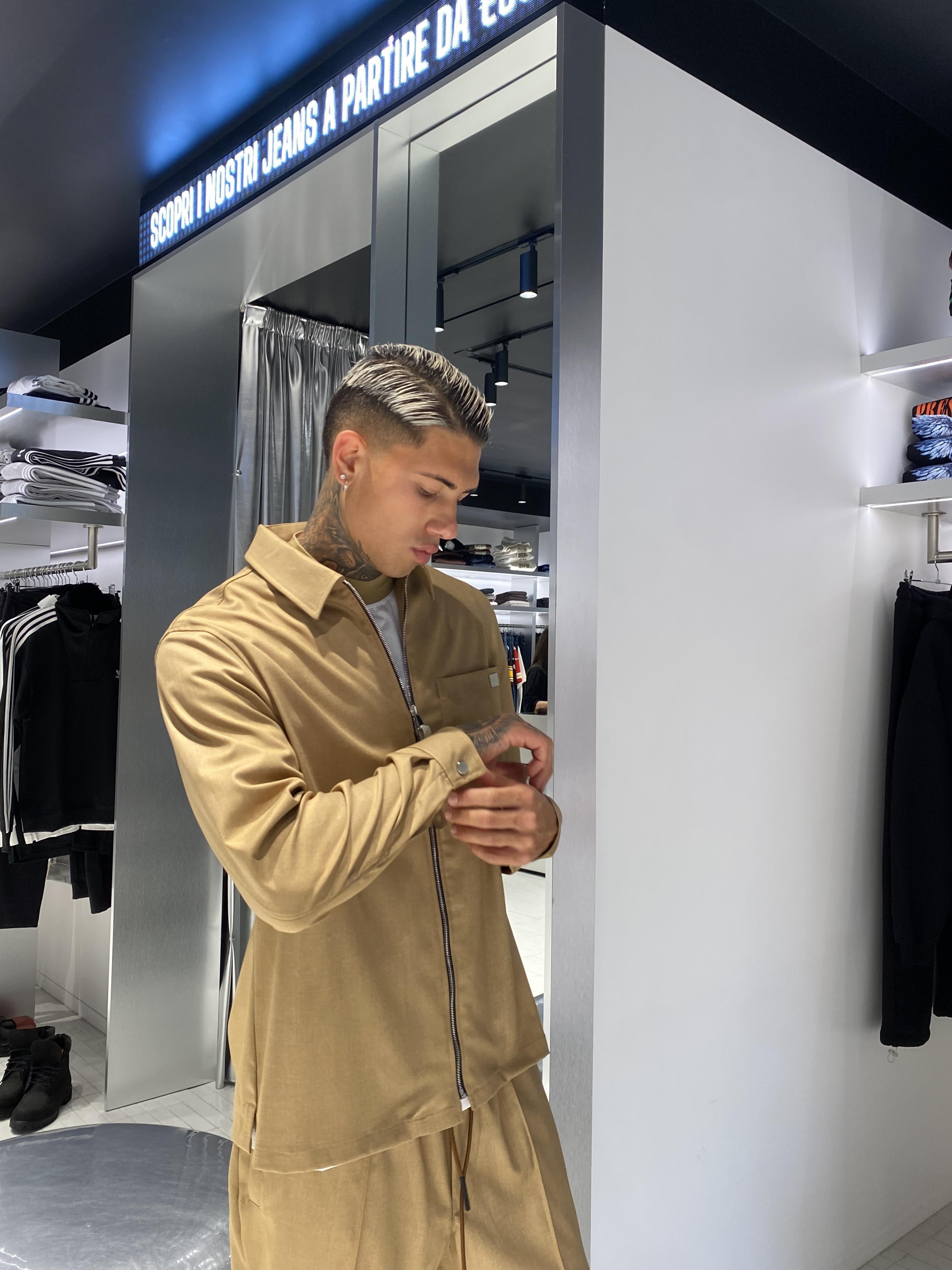 Pret A Porter camicia beige con zip 70002 BEIGE PRET A PORTER