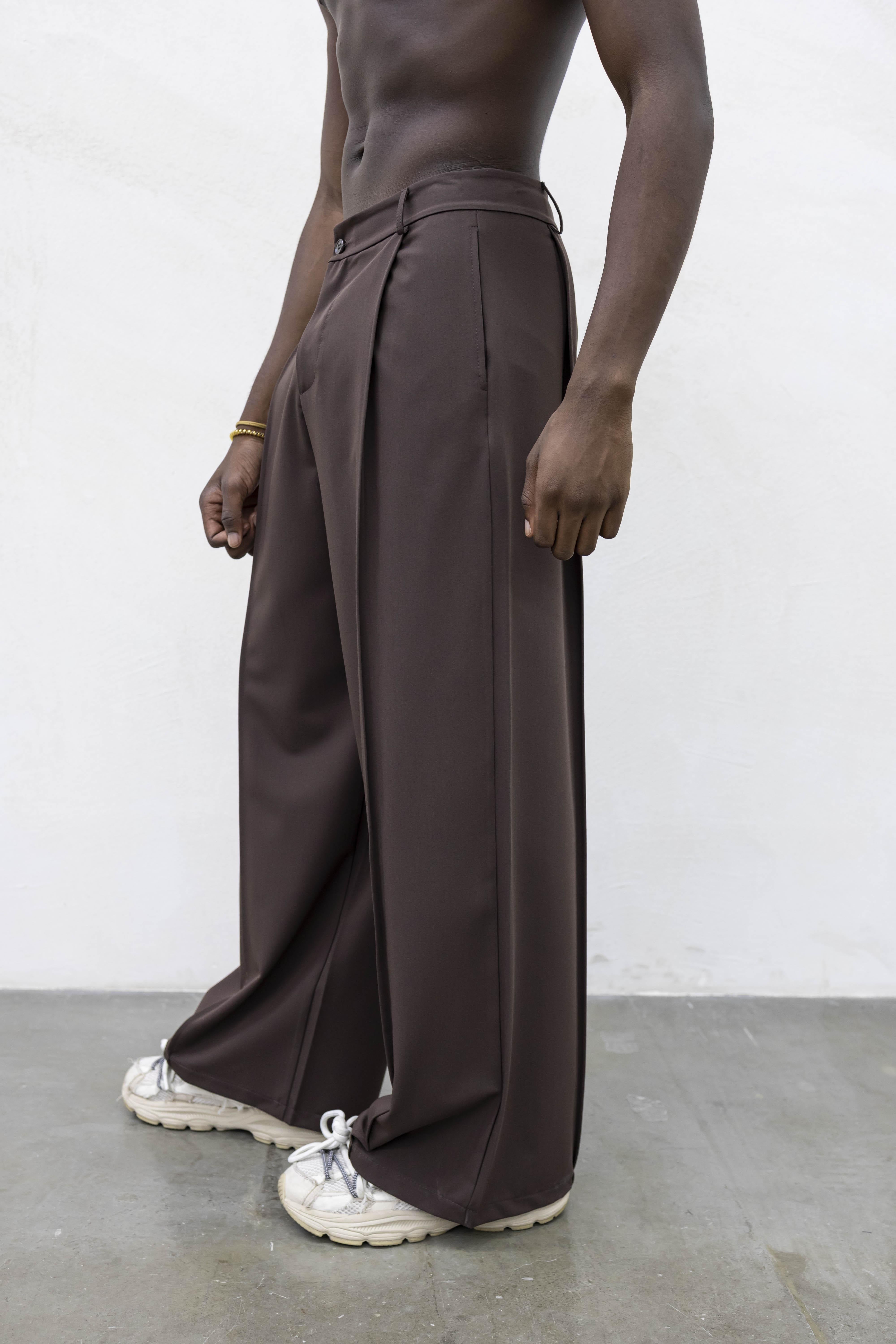 Present Day All Pinces pantaloni marrone PRS019 MARRONE PRESENT DAY