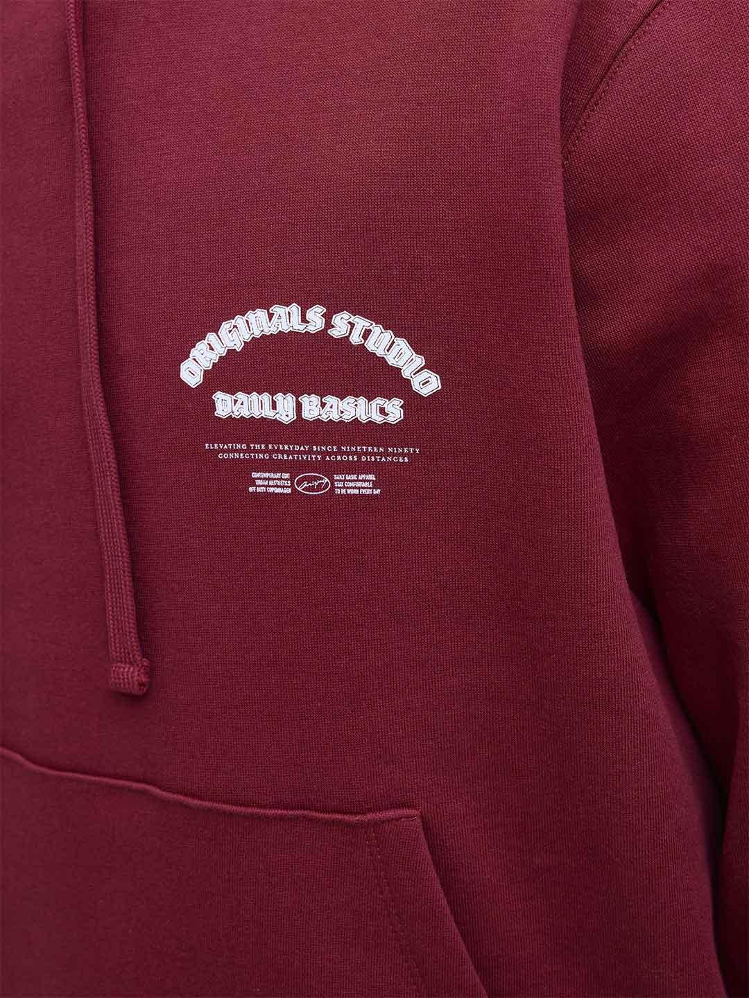 Jack & Jones felpa bordeaux con cappuccio 12283868 BORDEAUX JACK & JONES