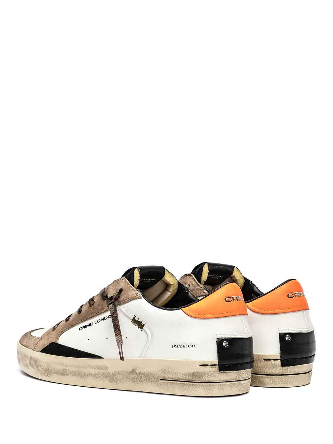 Crime Sk8 Deluxe sneakers bianco con lacci mimetici 11106 BIANCO CRIME