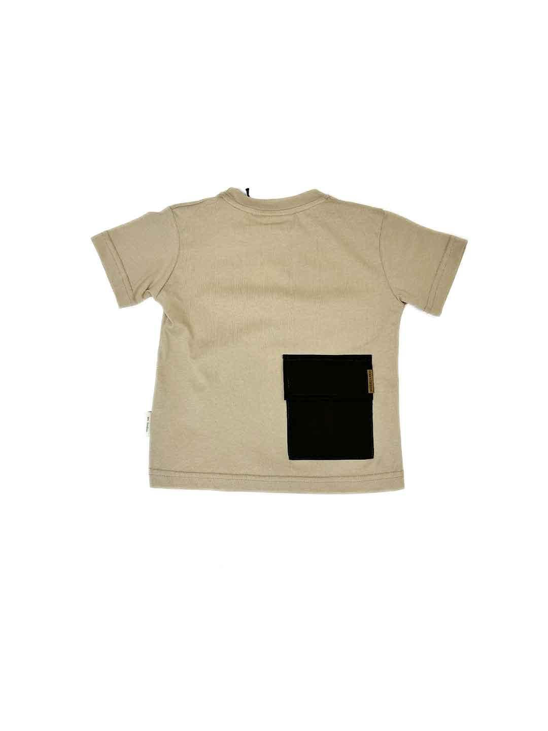 Yes London t-shirt kids beige con taschino sul retro JR2132 BEIGE YES LONDON