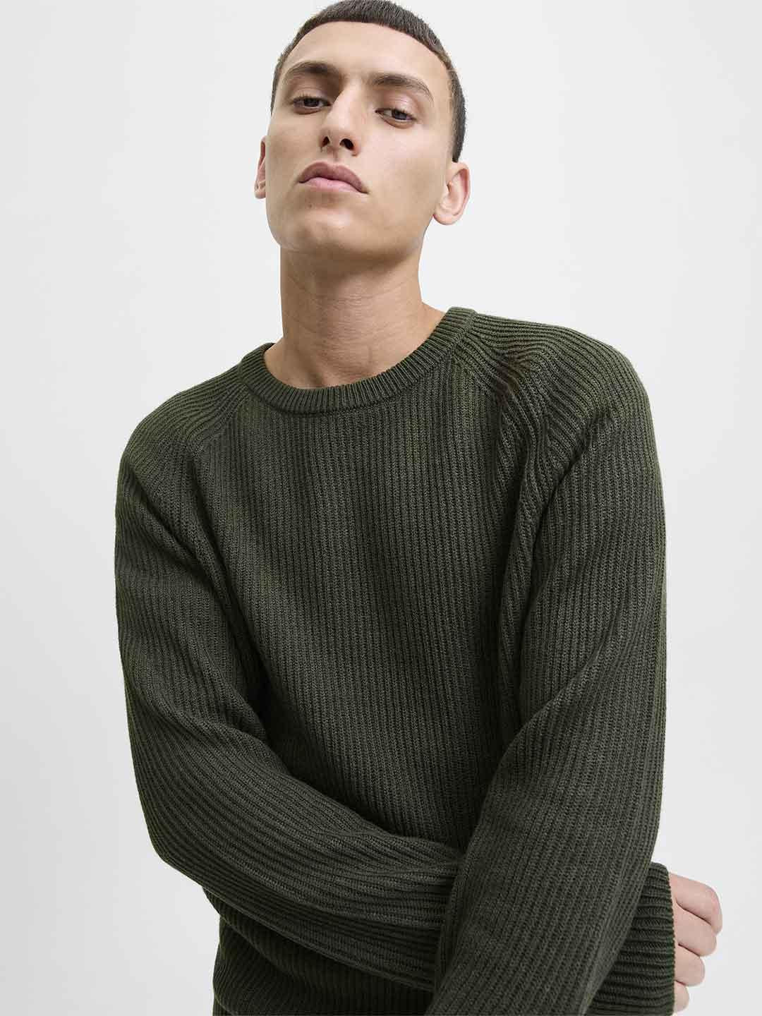 Jack & Jones maglione verde 12278916 VERDE JACK & JONES
