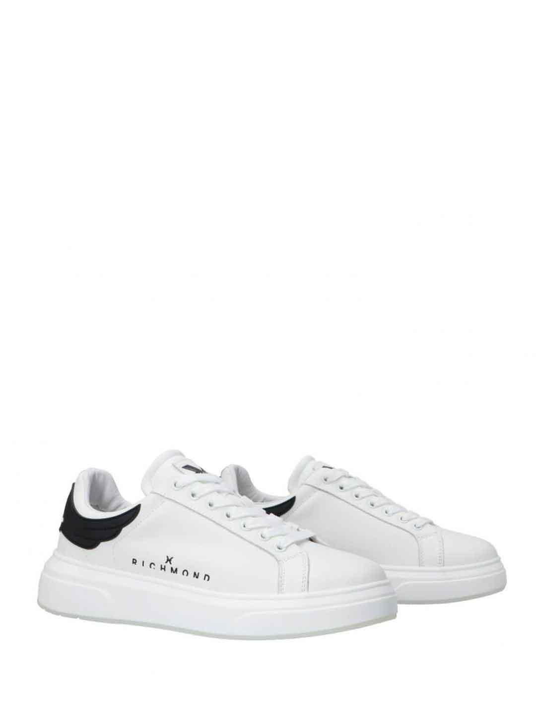 John Richmond 29100 CPA sneakers bianco con tab nero 29100 CP A BIANCO JOHN RICHMOND