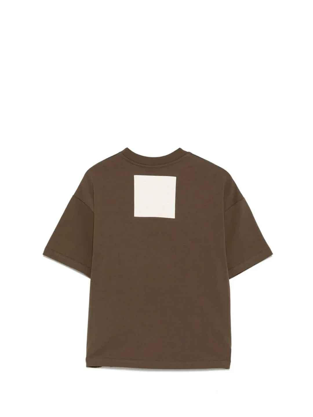 Yes London t-shirt kids marrone con patch sul retro JR2119 MARRONE YES LONDON