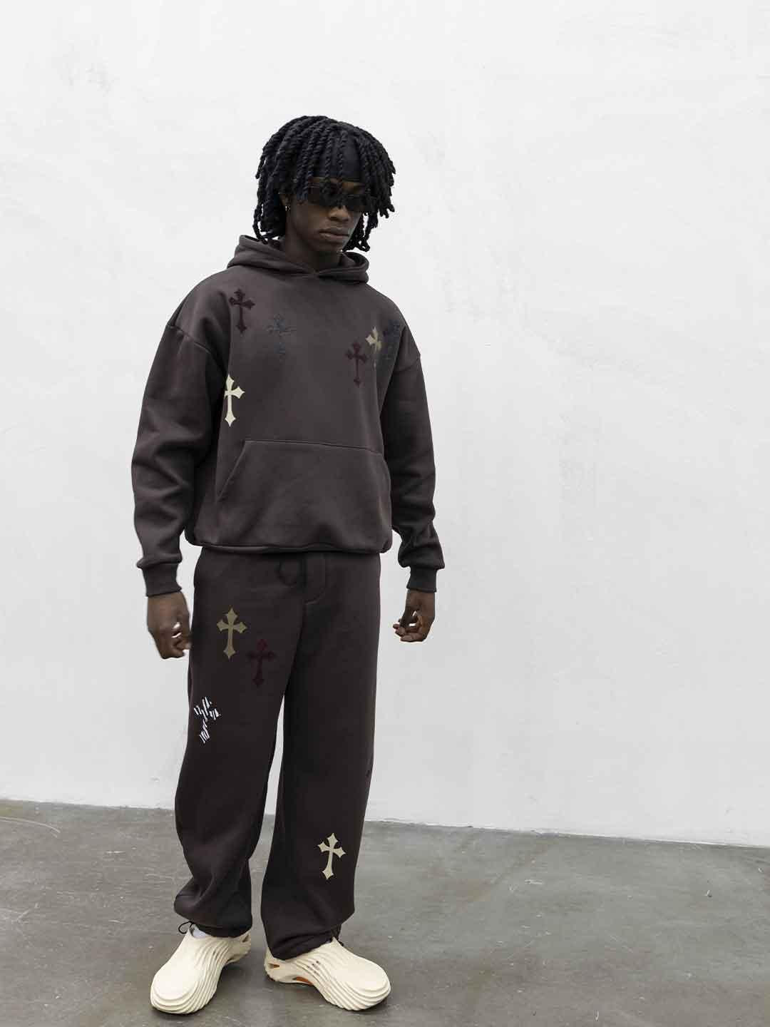 Tokyo coordinato marrone con croci RB002 MARRONE TOKYO