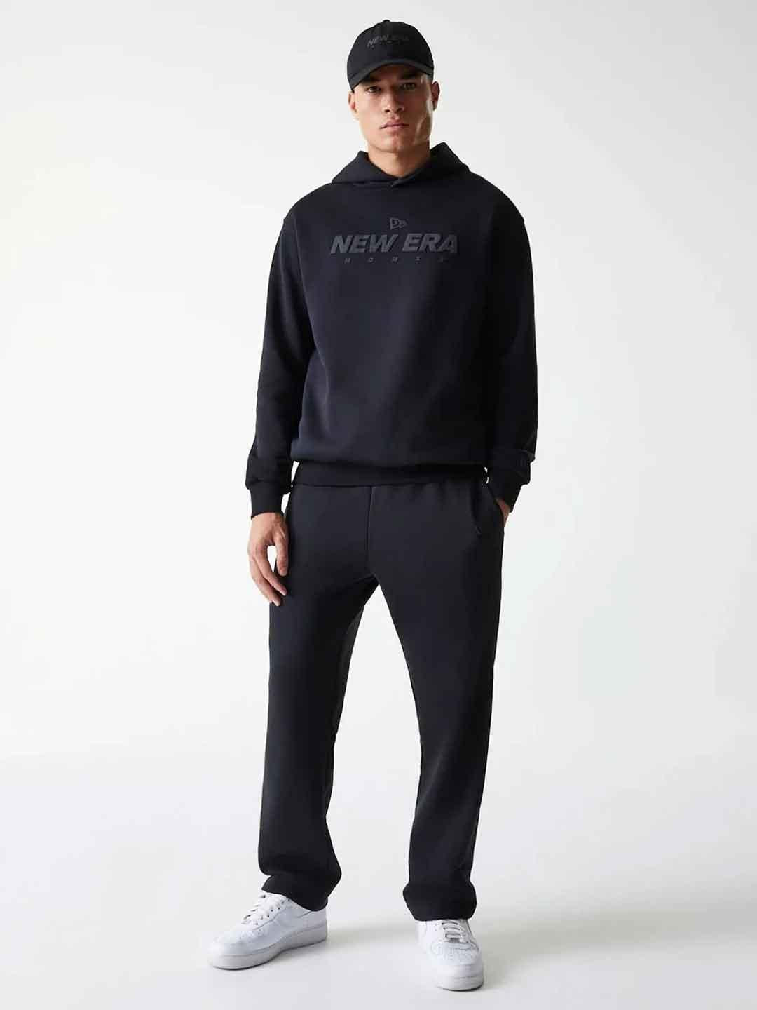 New Era felpa nero over con cappuccio 60684510 NERO NEW ERA