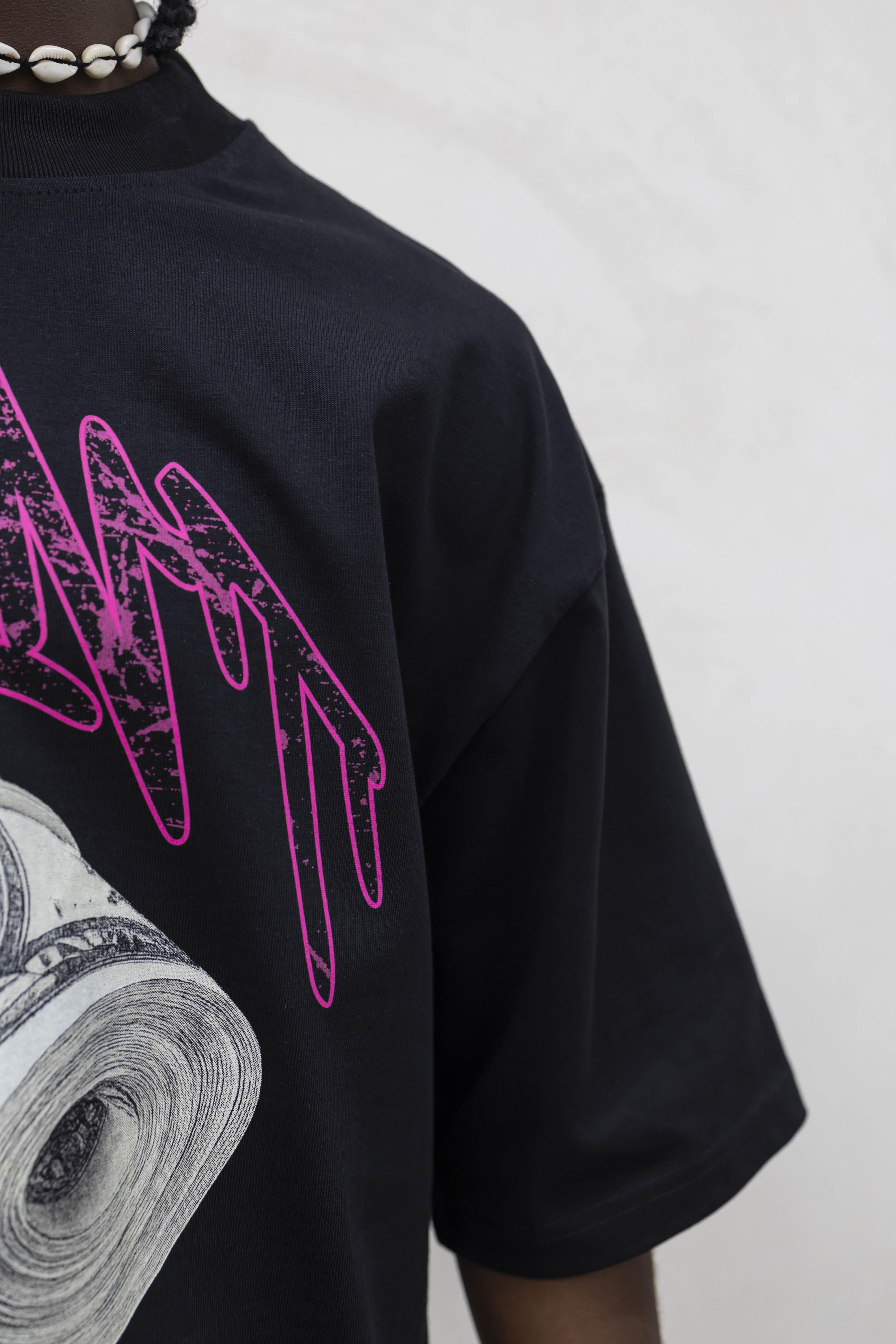 Present Day t-shirt nero con dollari PRS023 NERO PRESENT DAY