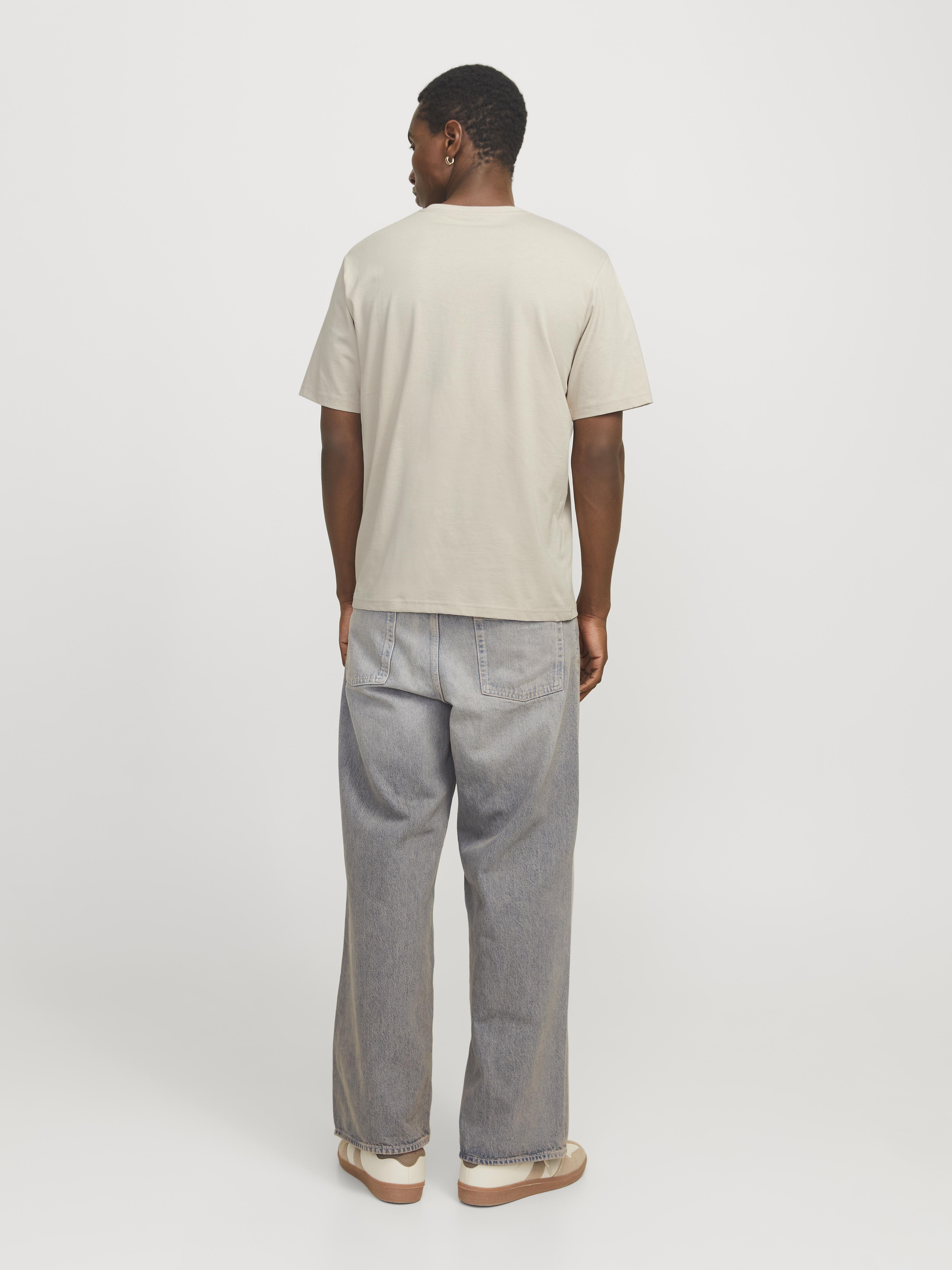 Jack & Jones t-shirt beige con grattacieli tramonto 12250421 BEIGE JACK & JONES