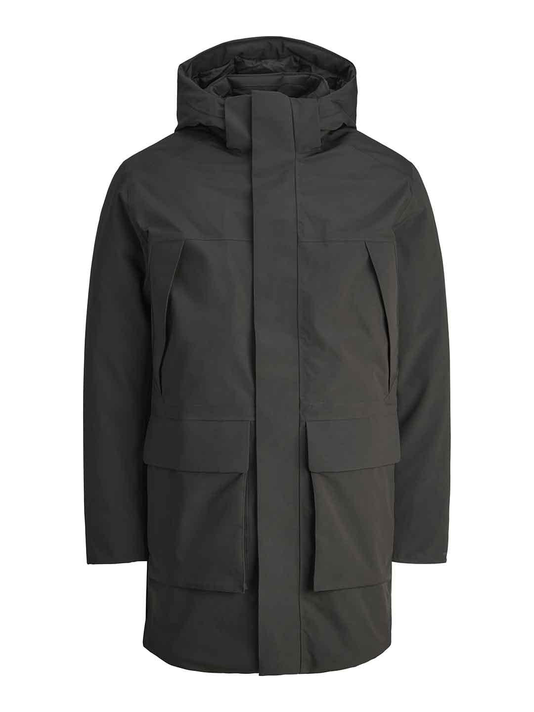 Jack & Jones giubbino nero lungo 12280904 NERO JACK & JONES