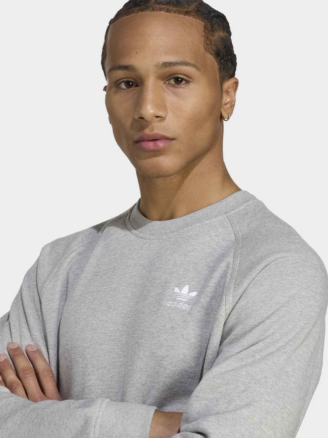 Adidas felpa grigio girocollo JZ5507 GRIGIO ADIDAS