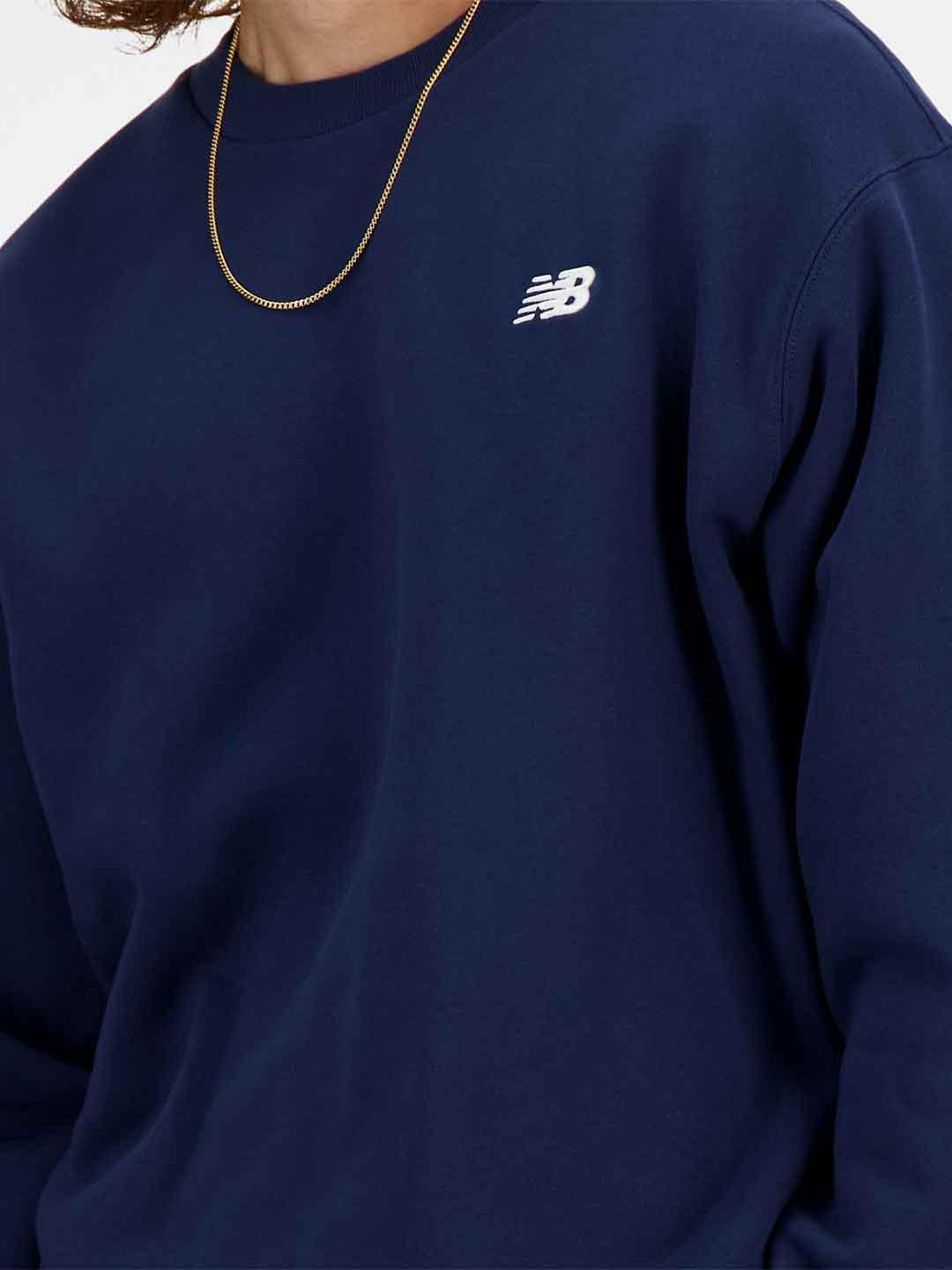 New Balance felpa blu girocollo MT41510NNY BLU NEW BALANCE