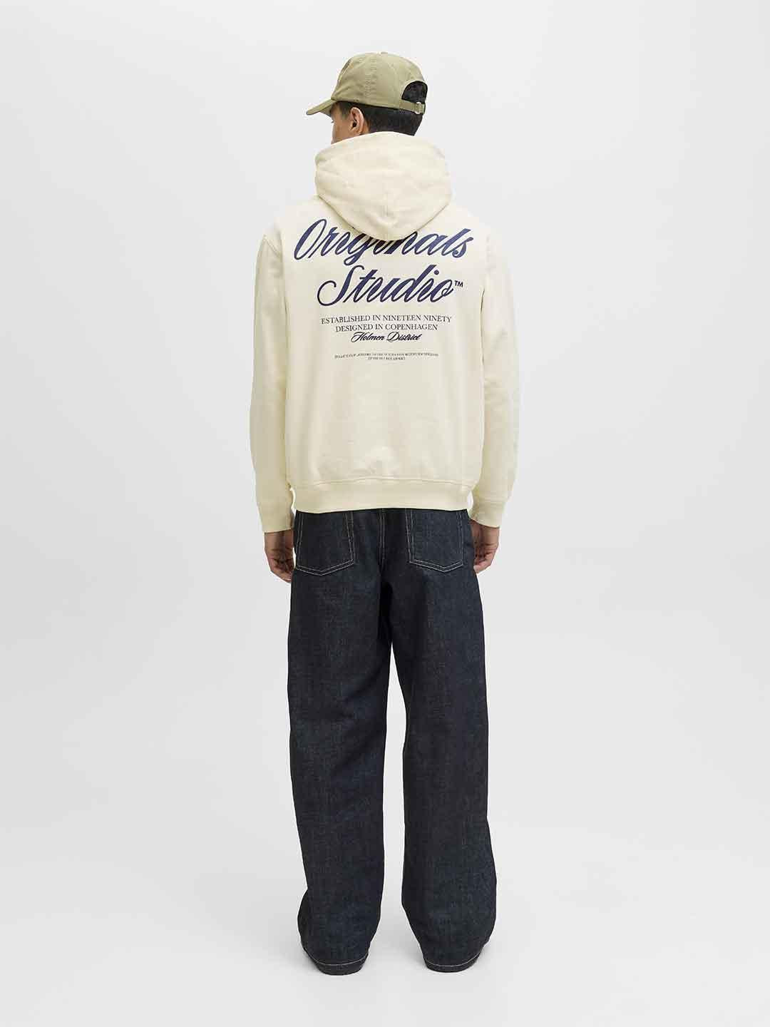 Jack & Jones felpa panna con cappuccio 12283054 PANNA JACK & JONES