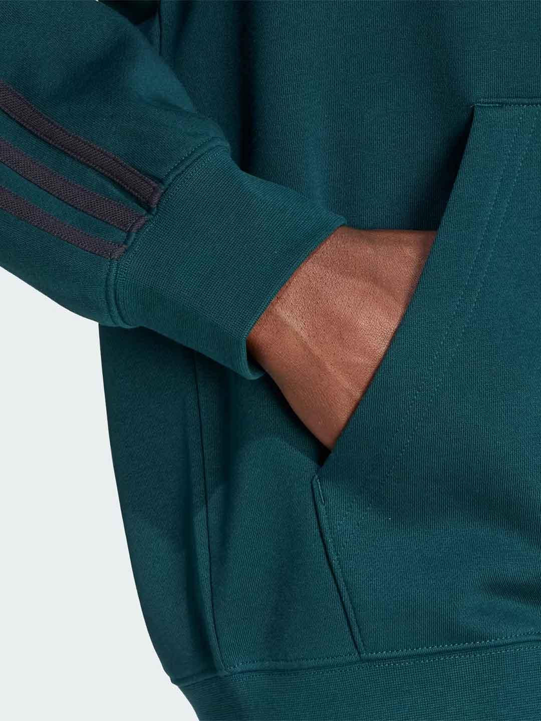 Adidas felpa verde con zip e cappuccio JX1549 VERDE ADIDAS