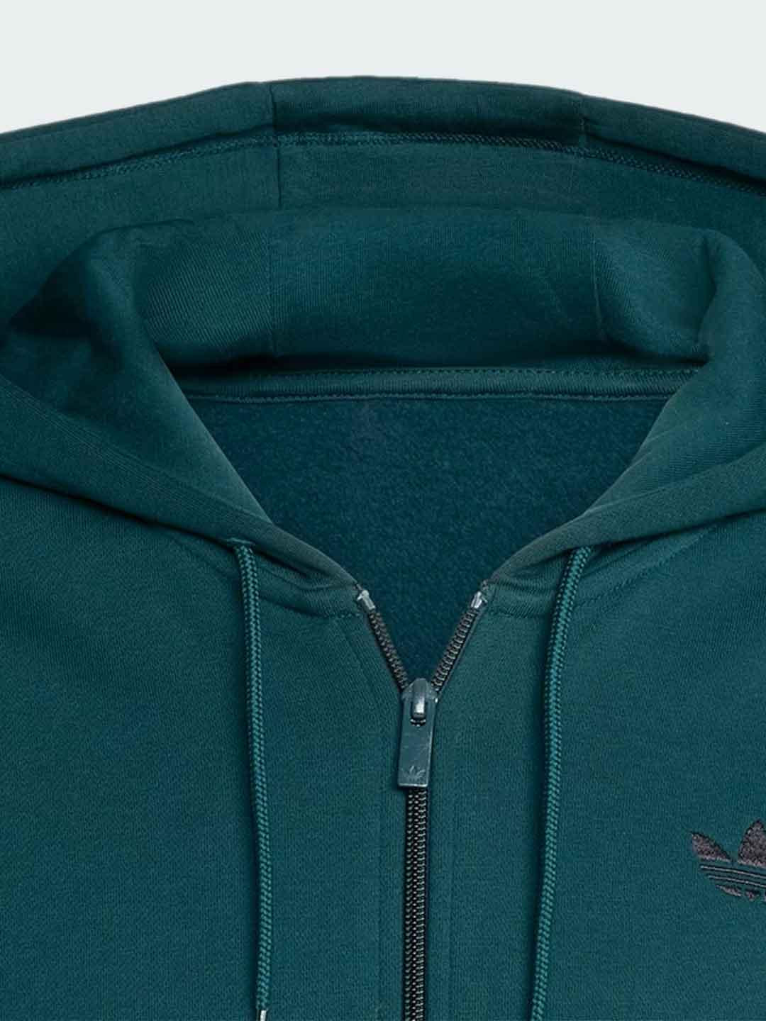 Adidas felpa verde con zip e cappuccio JX1549 VERDE ADIDAS