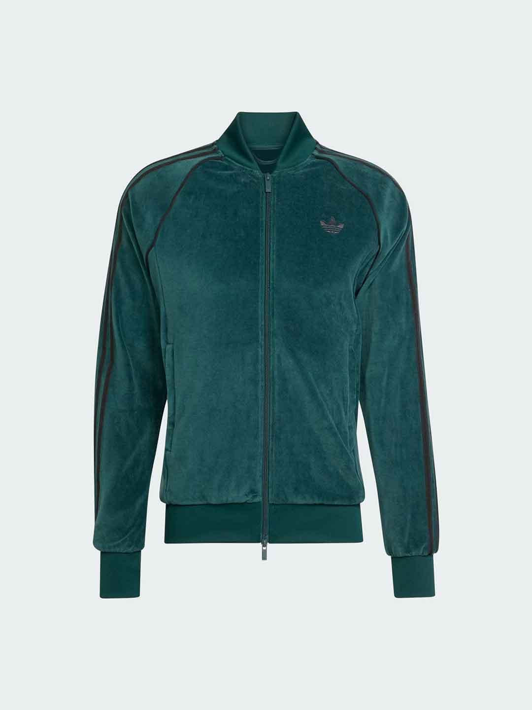 Adidas felpa verde in ciniglia JX1564 VERDE ADIDAS