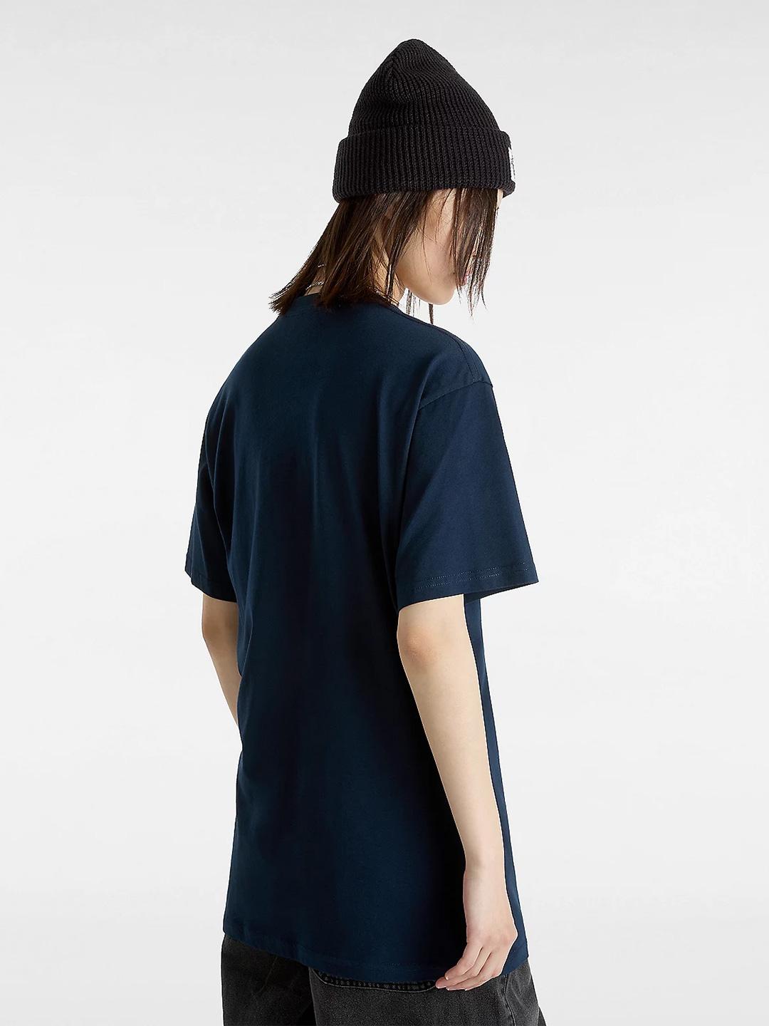 Vans Left Chest t-shirt blu con logo bianco VN0A3CZENAV1 BLU VANS