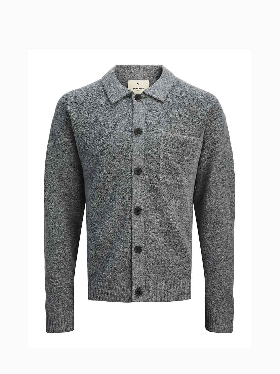Jack & Jones cardigan grigio con taschino 12284704 GRIGIO JACK & JONES