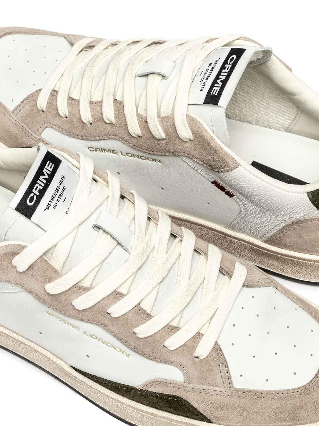 Crime Chelsea sneakers bianco con tab verde 11203 BIANCO CRIME