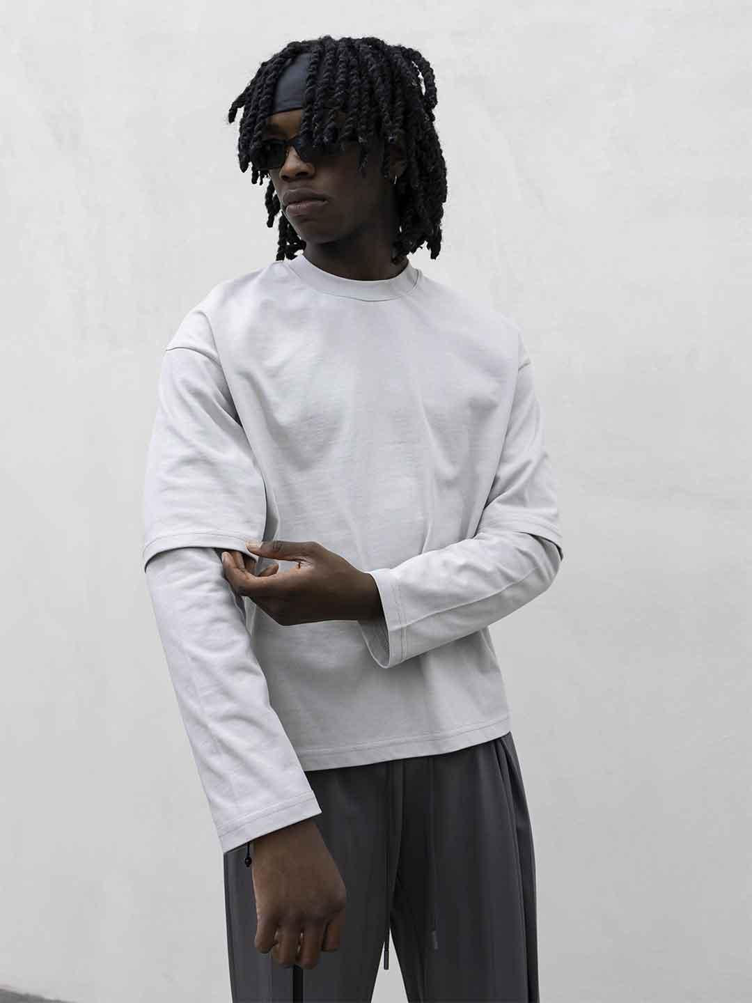 Present Day t-shirt grigio manica lunga PRS046 GRIGIO PRESENT DAY