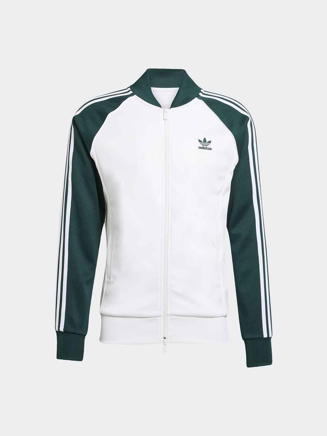 Adidas felpa bianca e verde JY1293 BIANCO ADIDAS