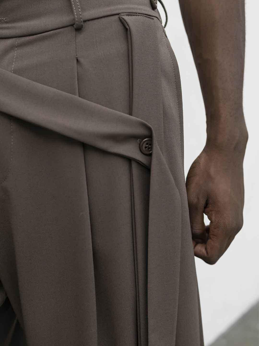 Present Day pantalone marrone con cintura PRS029 MARRONE PRESENT DAY