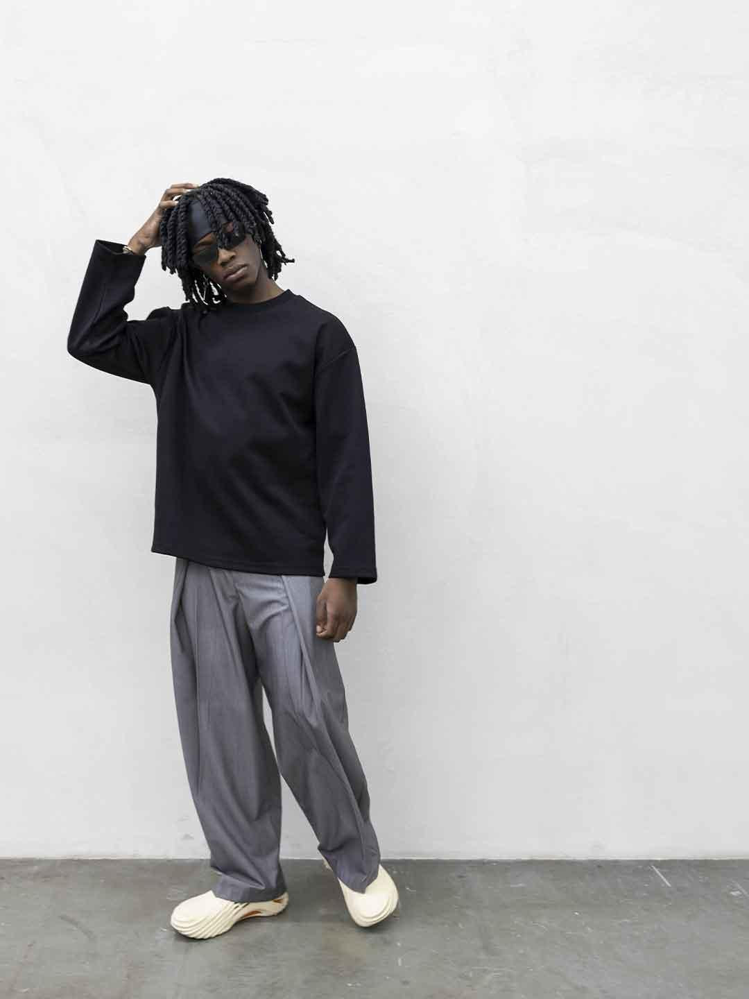 Present Day Long Perfect t-shirt nero maniche lunghe PRS061 NERO PRESENT DAY