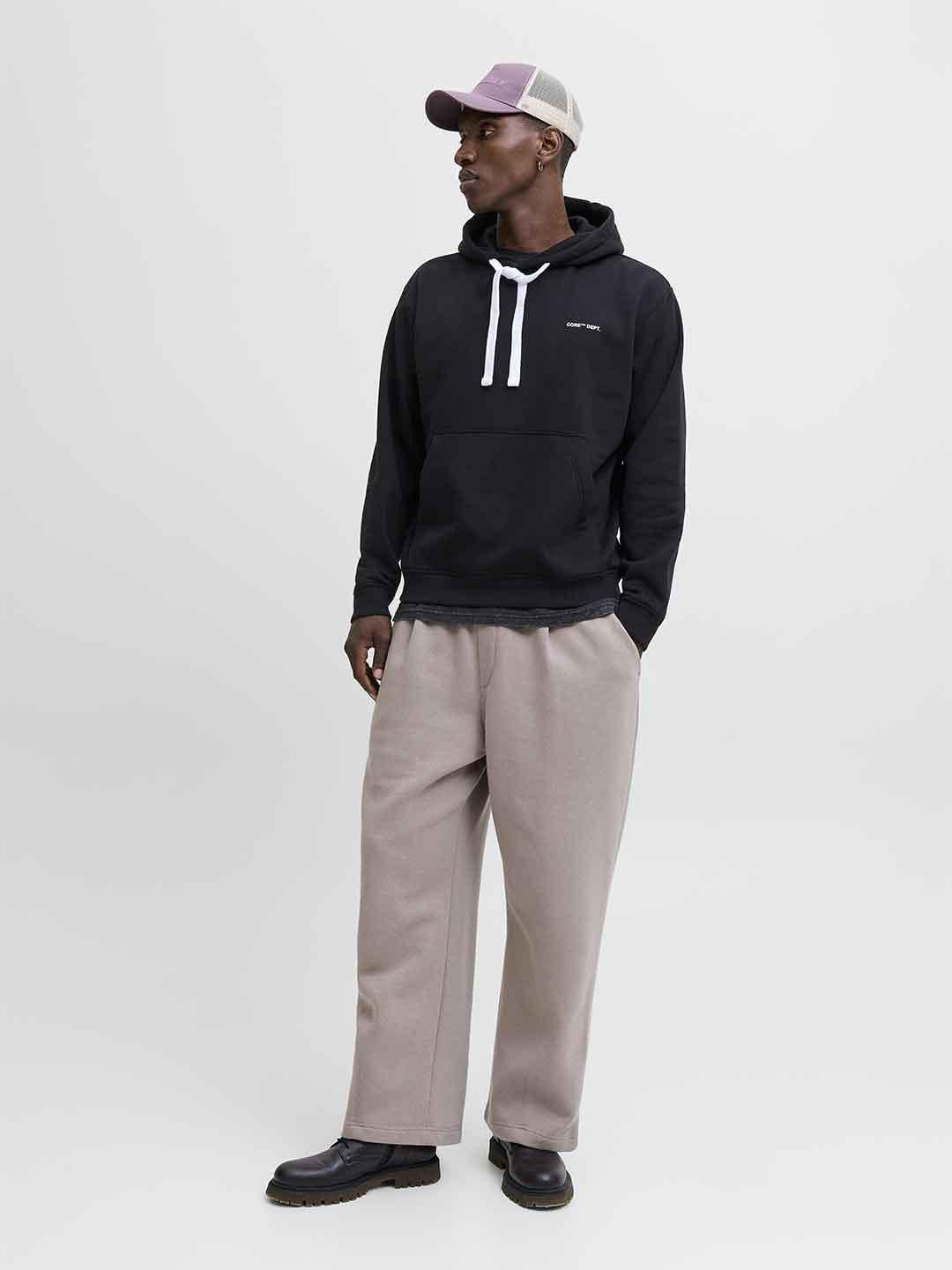 Jack & Jones felpe nero con cappuccio 12282973 NERO JACK & JONES