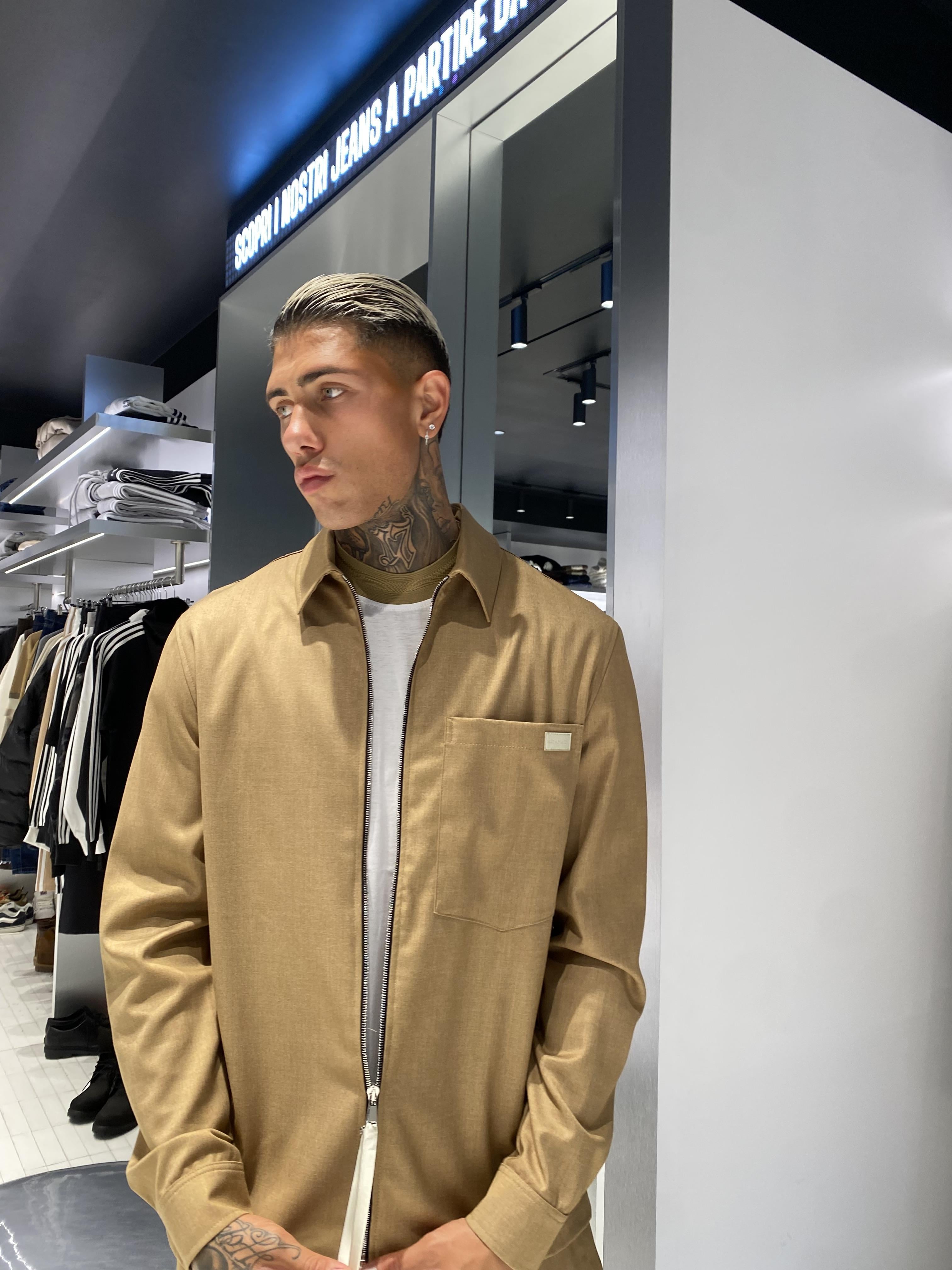 Pret A Porter camicia beige con zip 70002 BEIGE PRET A PORTER