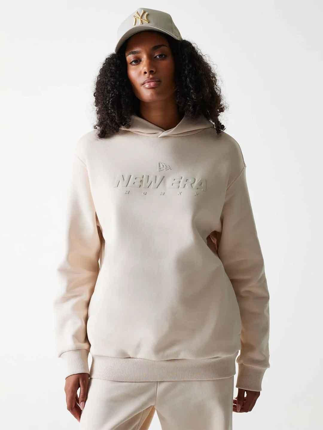 New Era felpa panna over con cappuccio 60684517 PANNA NEW ERA