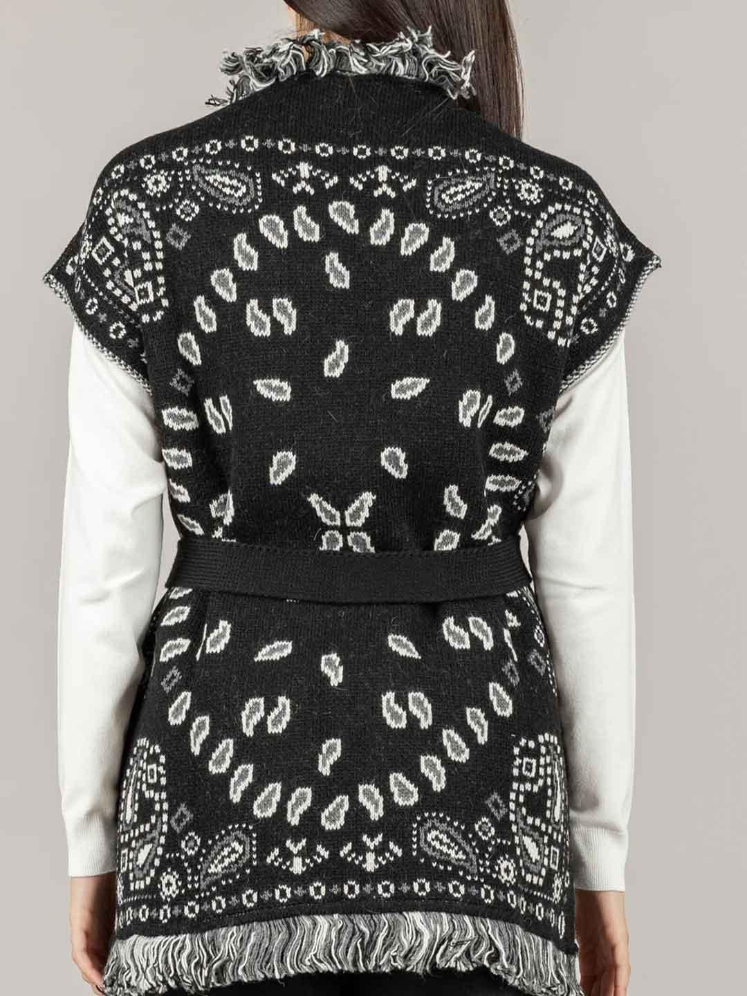 Tensione In gilet nero fantasia bandana W5HM64A400 NERO TENSIONE IN