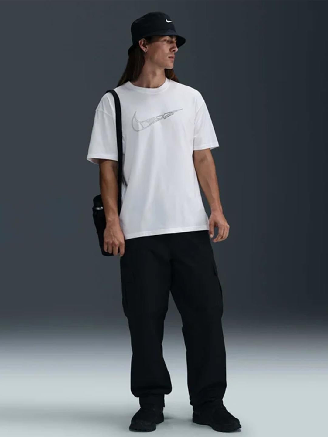 Nike t-shirt bianco con logo nero HJ0746-100 BIANCO NIKE