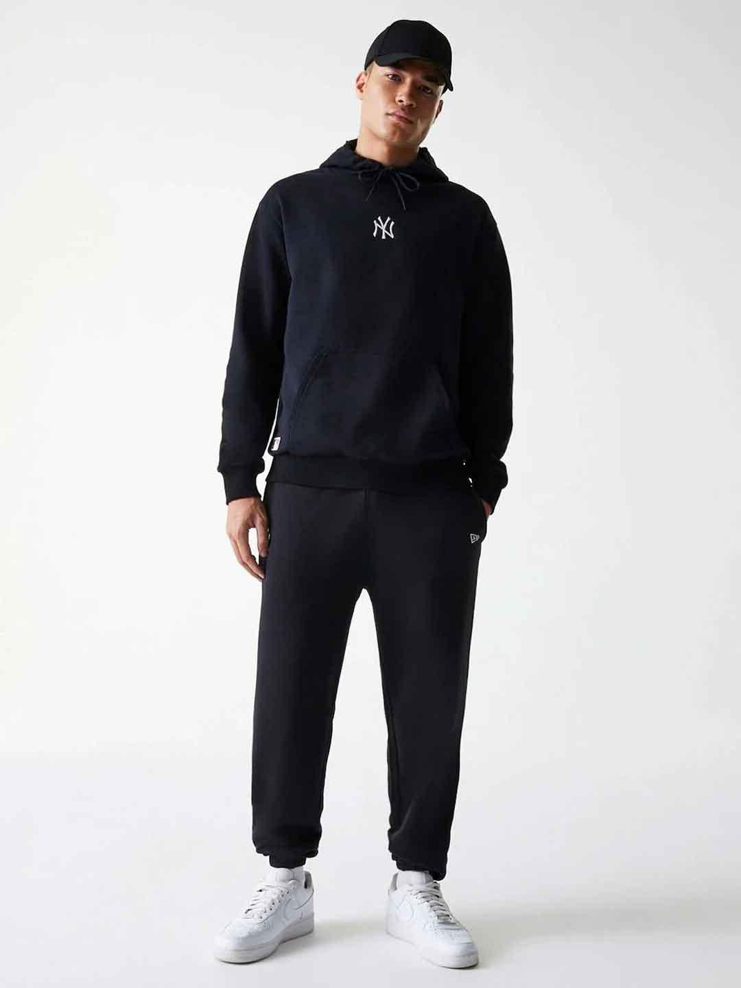 New Era felpa nero con logo bianco 60675777 NERO NEW ERA