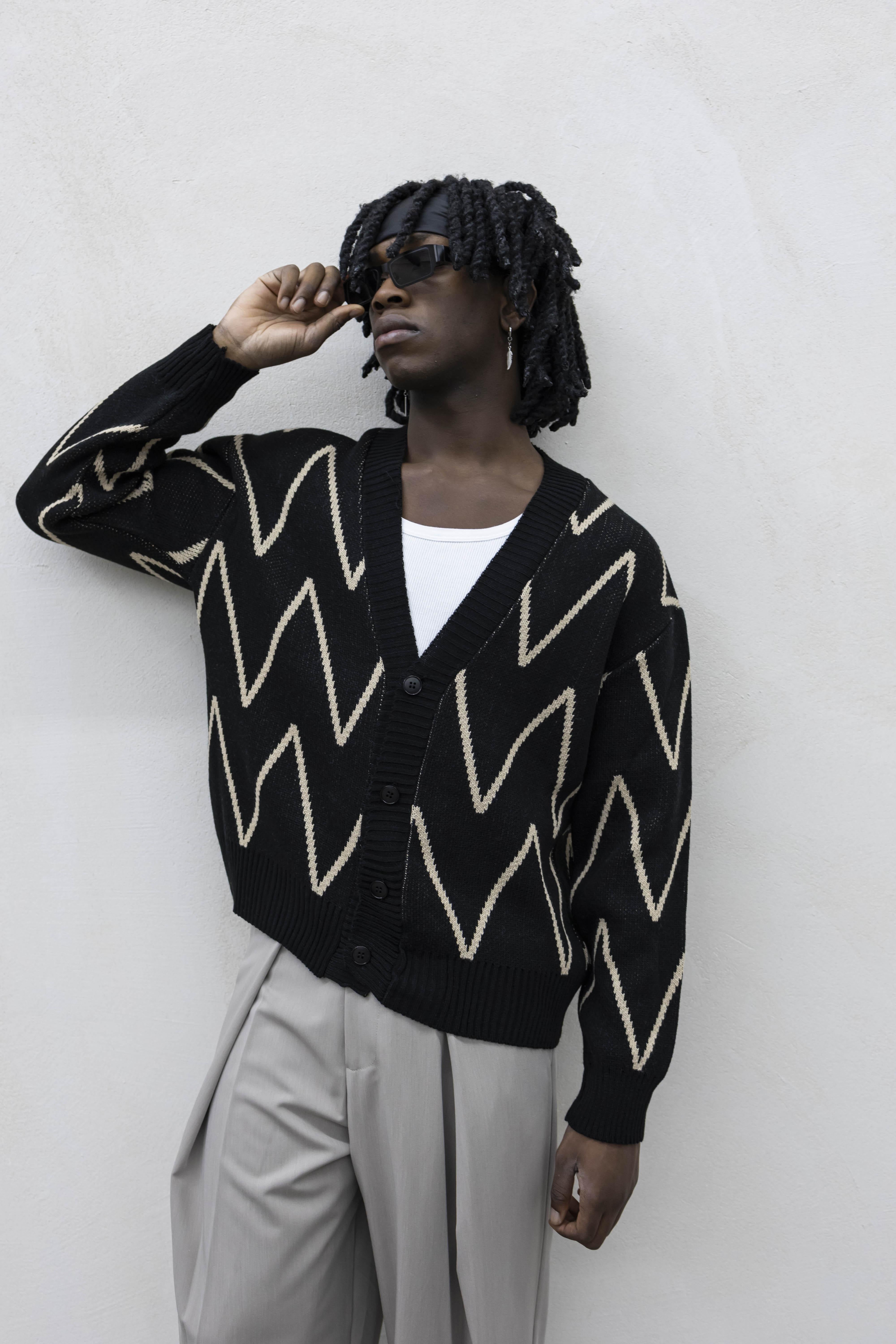 Tokyo cardigan nero e beige TCK009 NERO TOKYO