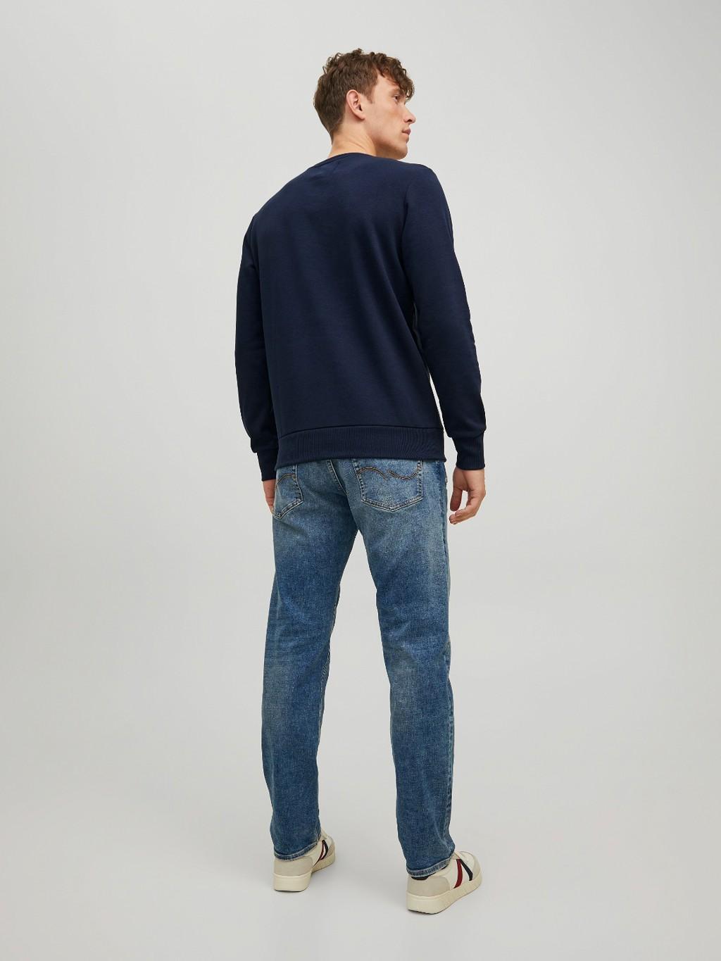 Jack&Jones felpa girocollo natalizia blu 12219685 BLU JACK & JONES