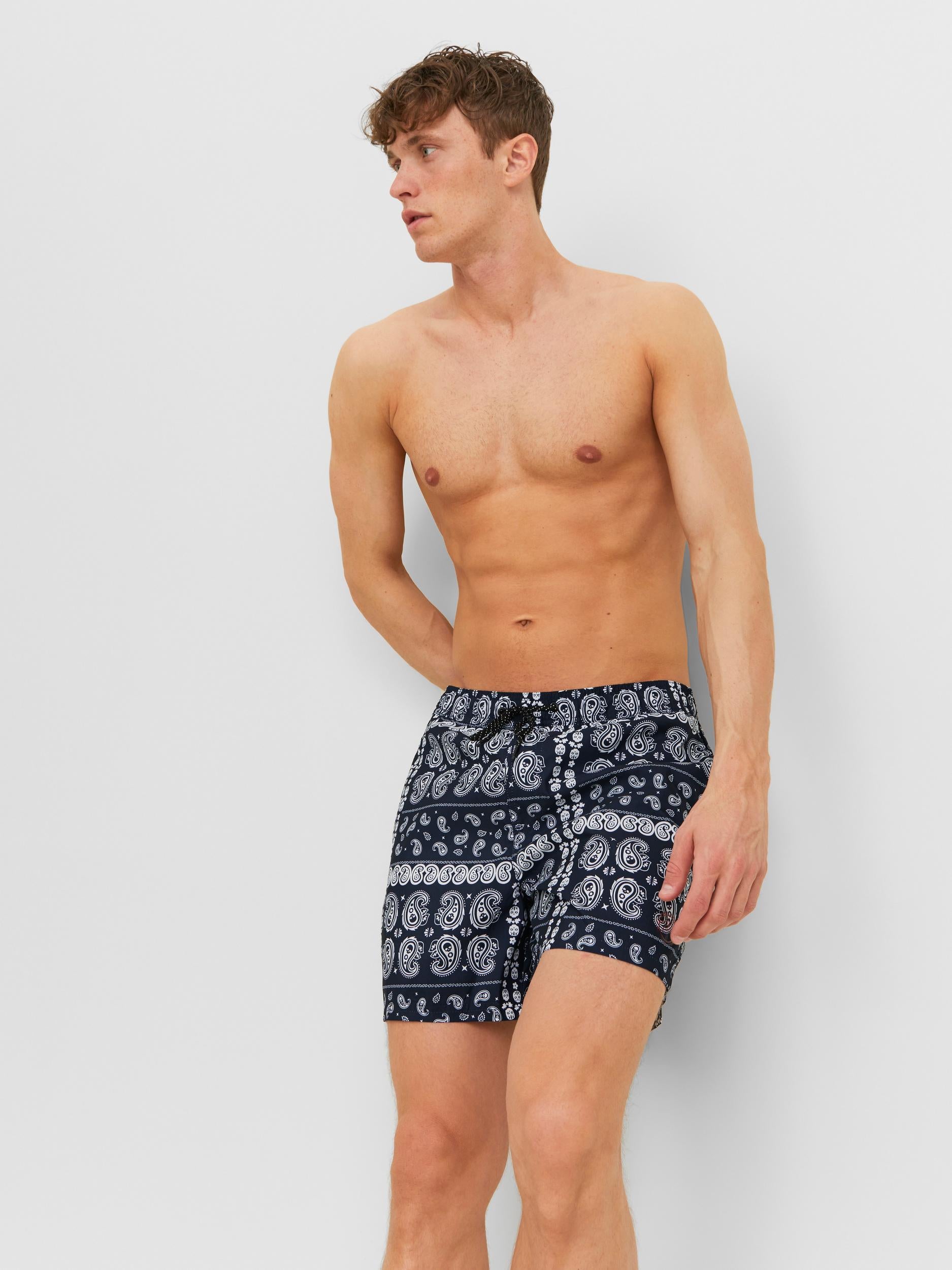 Jack&Jones costume da bagno a pantaloncino fantasia blu 12227731 BLU JACK & JONES