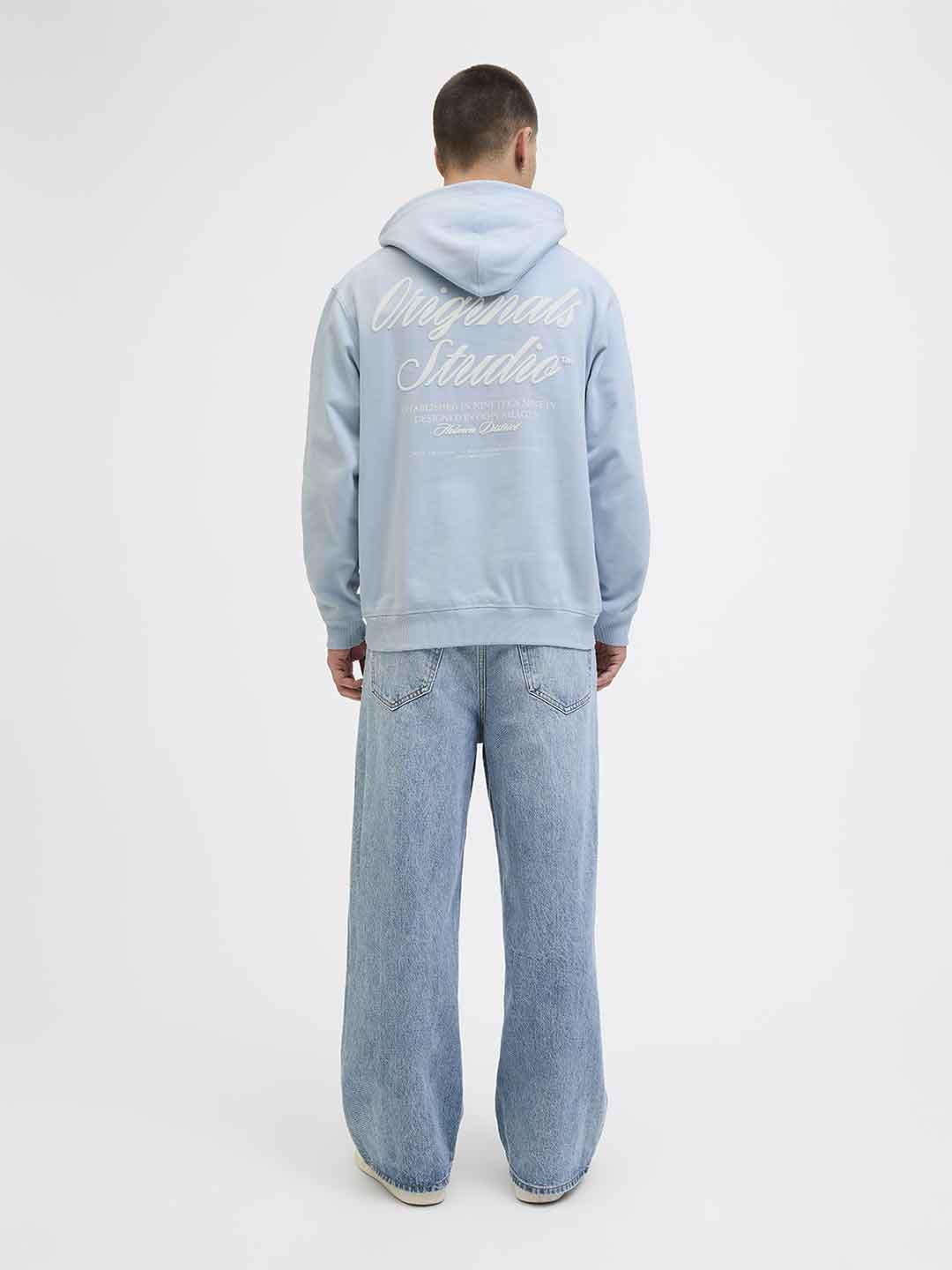 Jack & Jones felpa azzurro con cappuccio 12283054 AZZURRO JACK & JONES